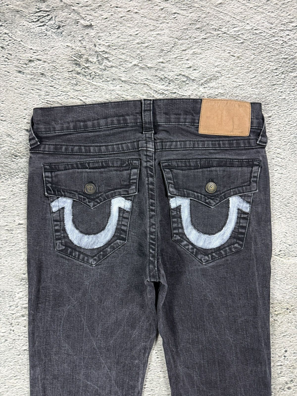 True Religion True Religion black jeans painted horseshoe logo Y2K Rocco Size US 33 - 2 Thumbnail