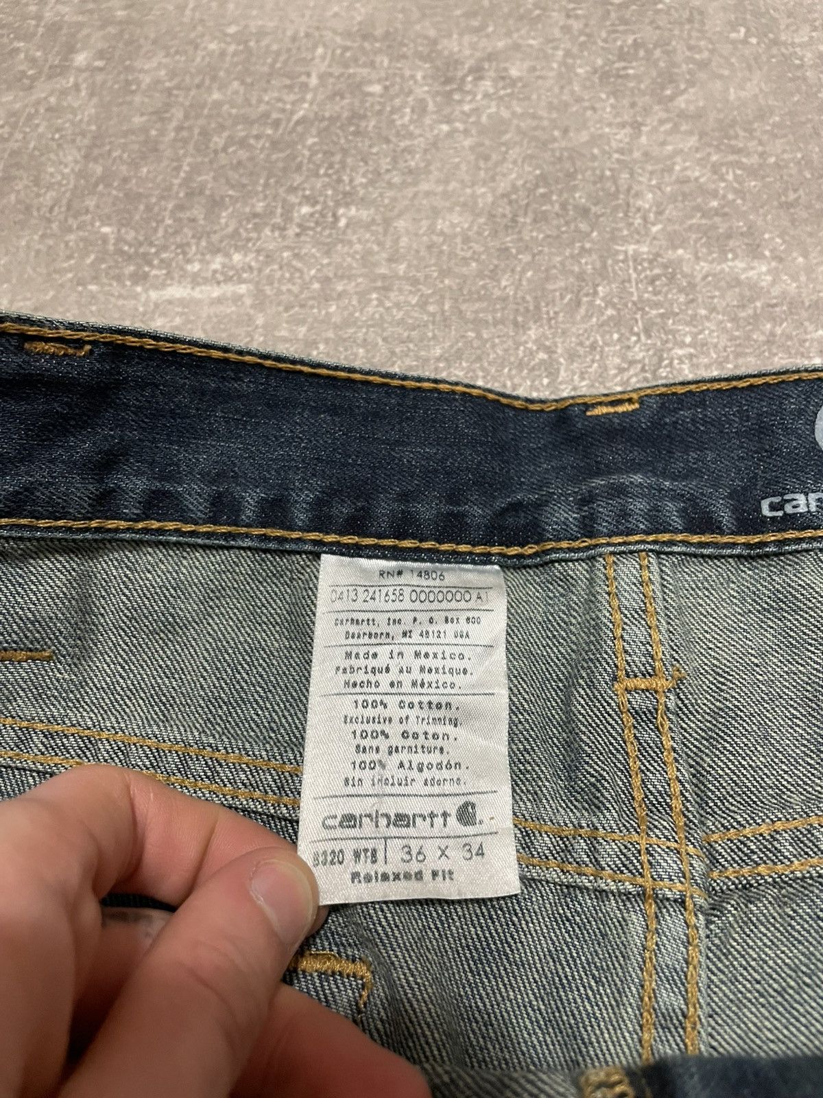 Carhartt × Denime × Vintage Vintage Carhartt Relaxed Straight Denim Jeans 36/34 Size US 36 / EU 52 - 16 Thumbnail