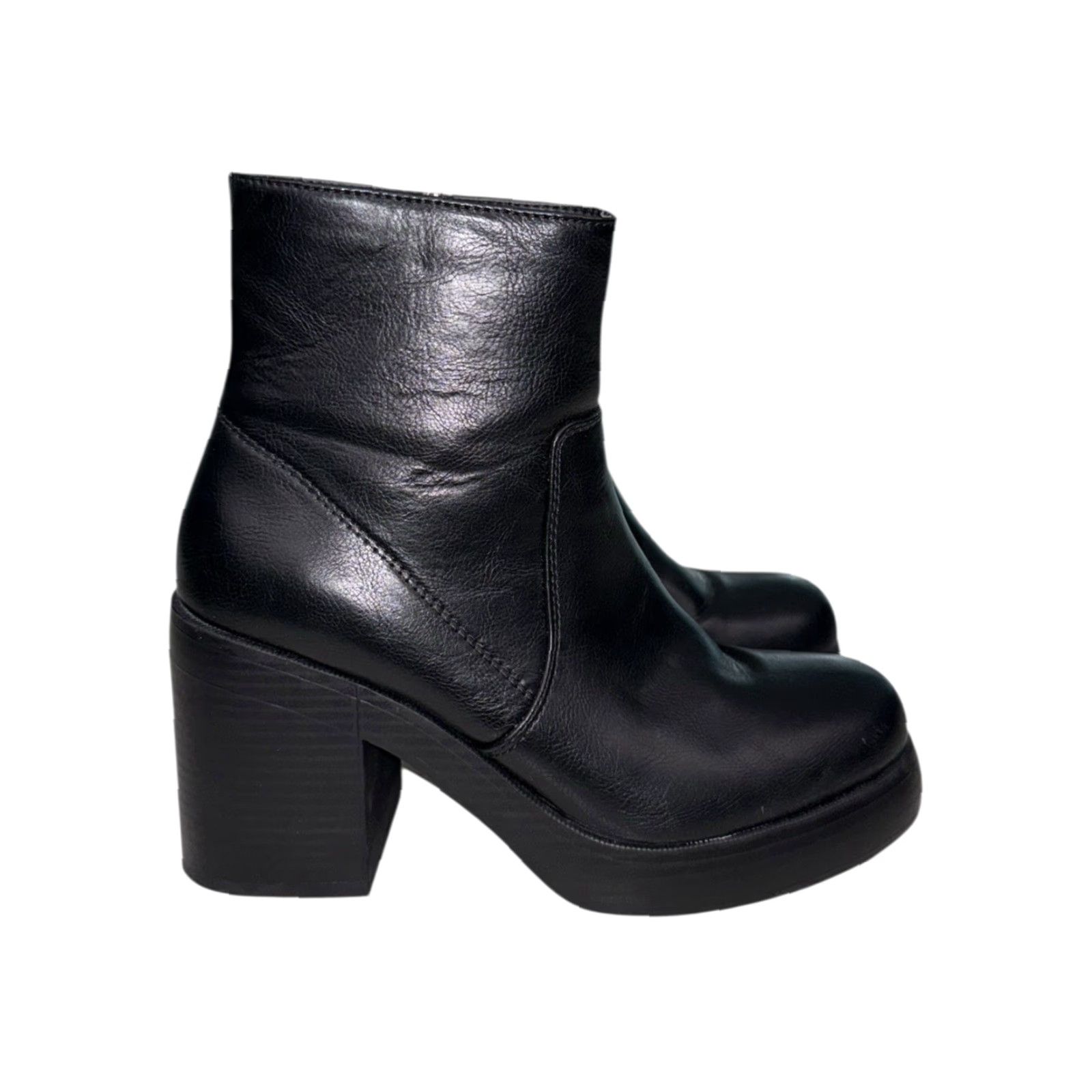 Vintage DIRTY LAUNDRY Groovy Bootie Women Zip Black 9 Size US 9 / IT 39 - 2 Thumbnail