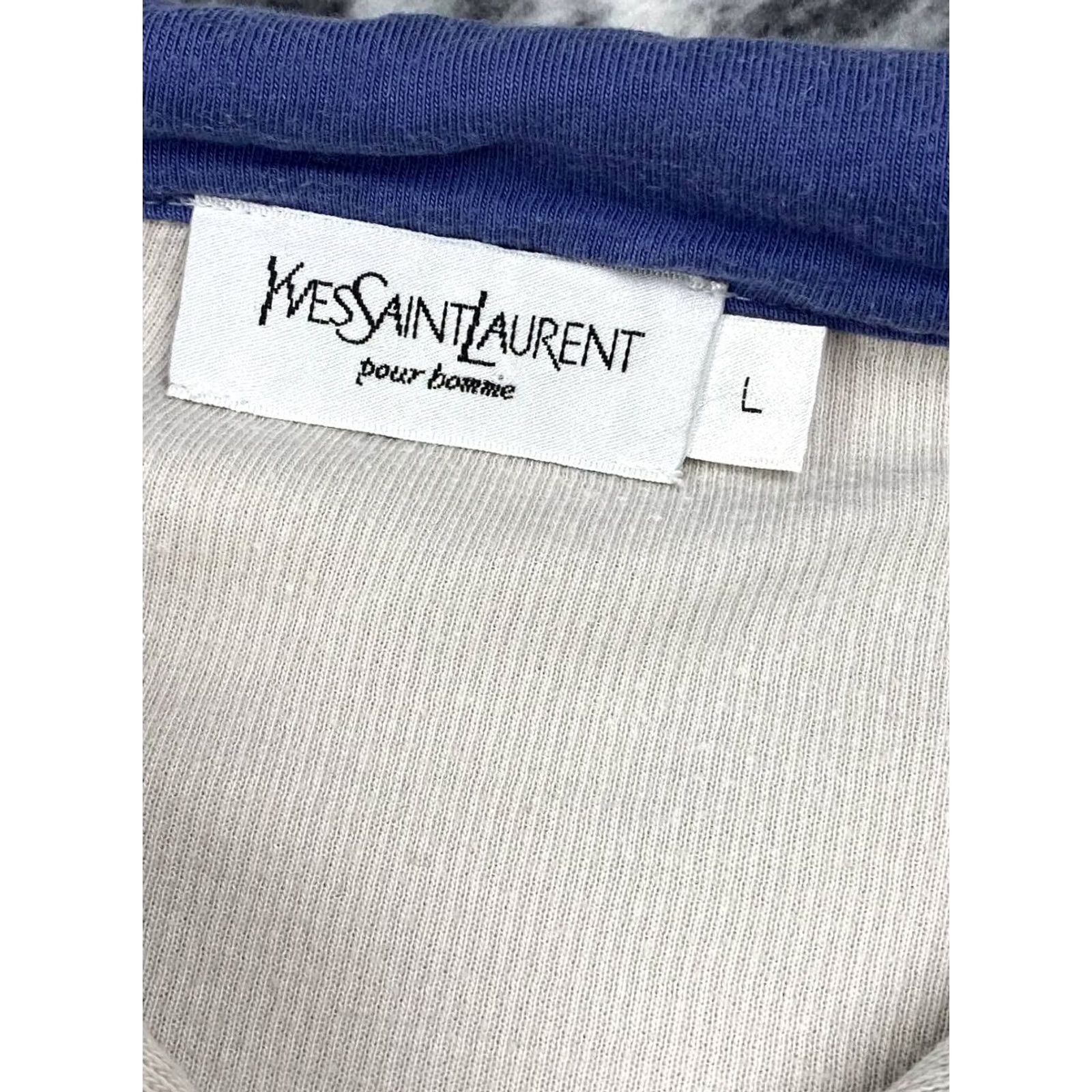 Yves Saint Laurent YSL Sweatshirt Full Zip Men L White Saint Laurent Logo Cotton Size US L / EU 52-54 / 3 - 4 Thumbnail