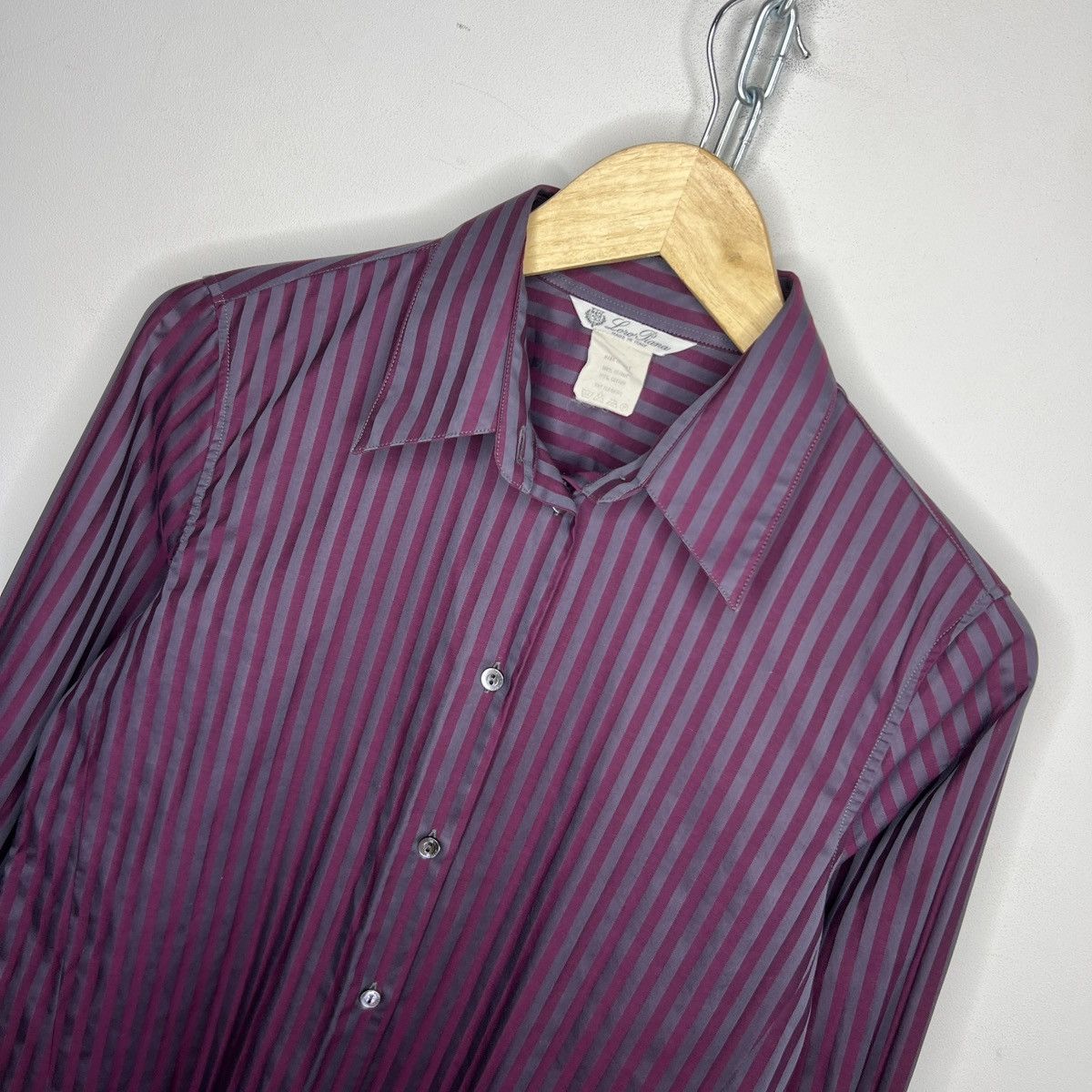 Loro Piana Loro Piana Purple Striped Long-Sleeve Buttoned Shirt Size M / US 6-8 / IT 42-44 - 4 Thumbnail