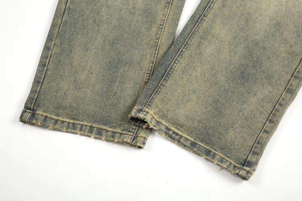 Jean × Vintage Streetwear Yellow Style Distressed Straight Jeans y2k Size US 29 - 7 Thumbnail