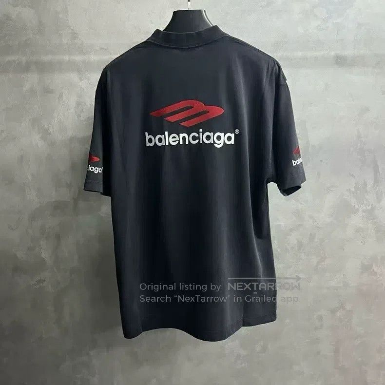 Balenciaga Balenciaga Black Logo Print Round-neck Short-sleeve T-shir Size US XS / EU 42 / 0 - 6 Thumbnail