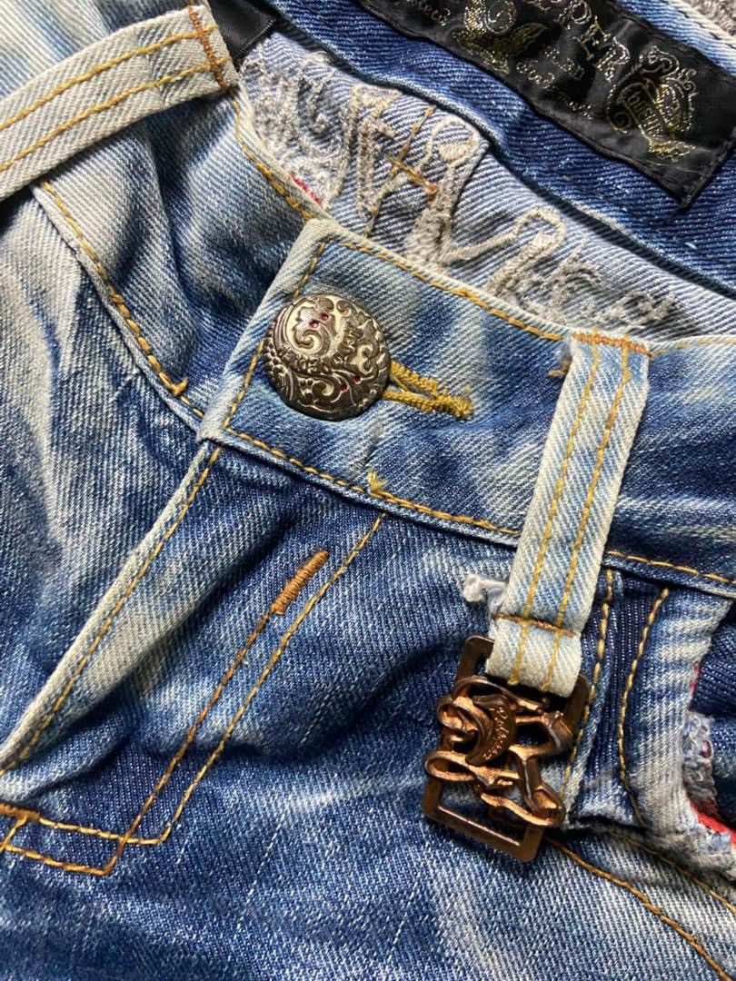 Japanese Brand Vintage Red Pepper Low Rise Distressed Flare Jeans (175) Size 29" - 8 Thumbnail