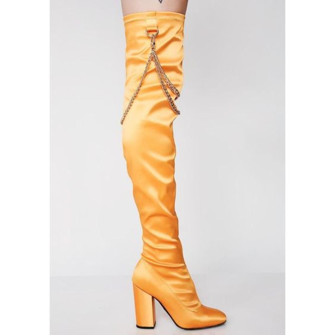 Poster Girl poster girl chained satin thigh high sock boots Size US 7 / IT 37 - 2 Thumbnail