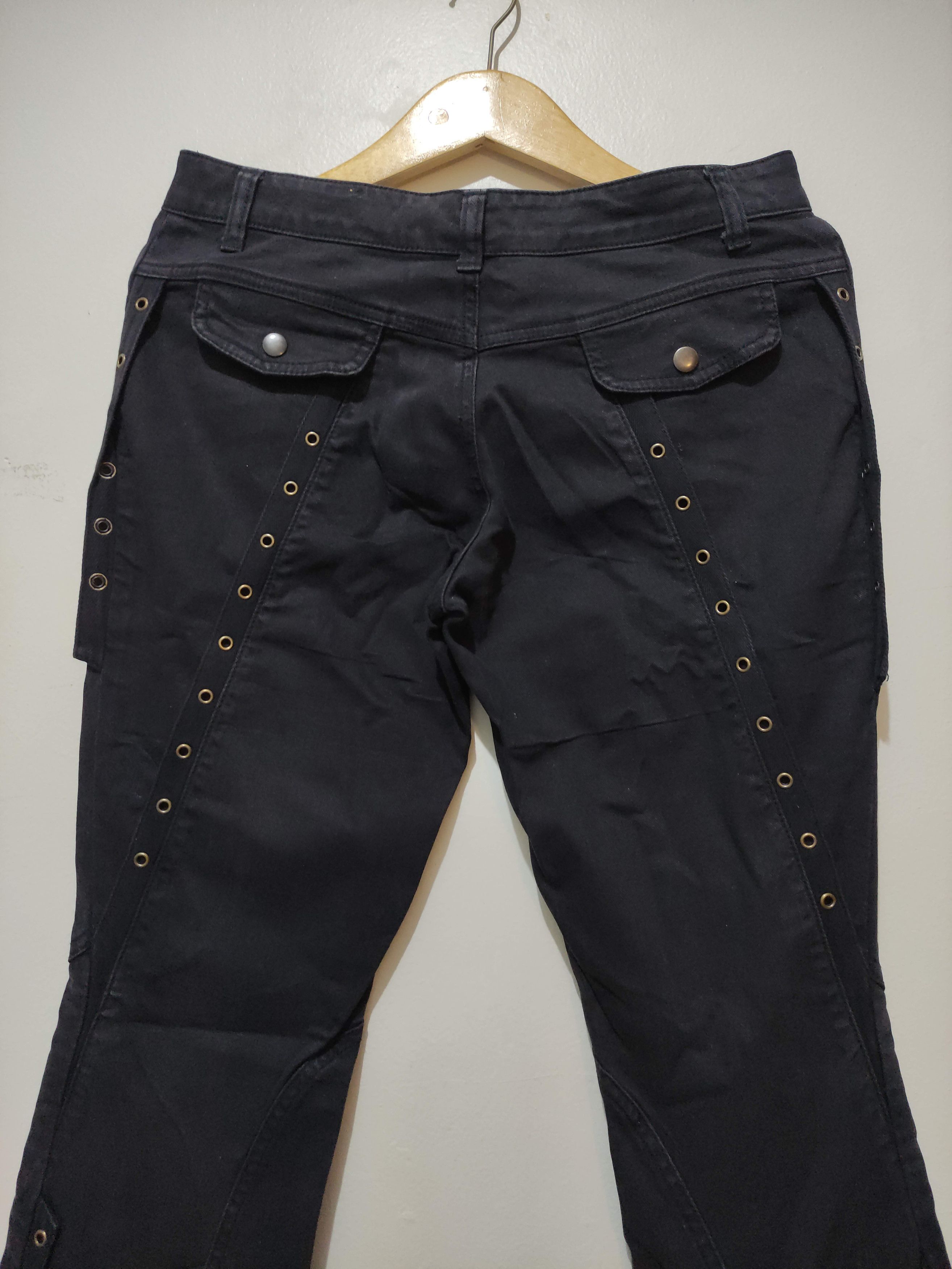 Tornado Mart BACK RUSH Black Japaneese lgb style lace up flare jeans Size US 32 / EU 48 - 10 Thumbnail
