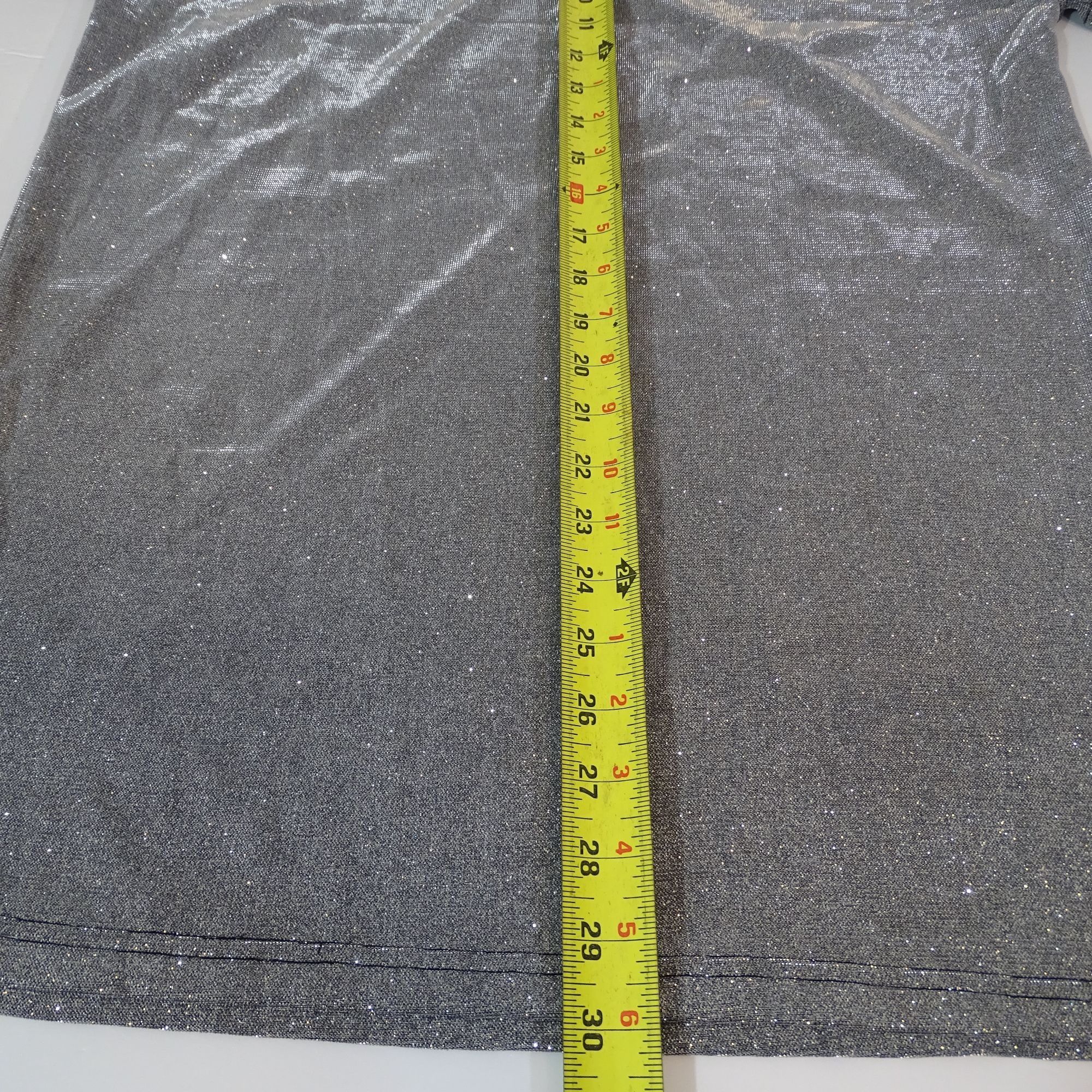 Other Grey Silver Glitter Short Sleeve Crew Neck Mini Dress Women Size M / US 6-8 / IT 42-44 - 6 Thumbnail