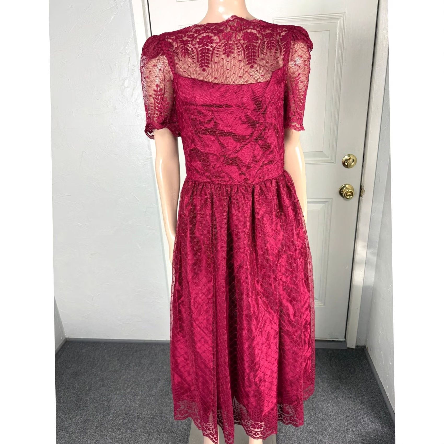 Vintage VINTAGE 70s Women's Dress Ball Gown Eveningwear Red XS Polyester 1970s Casual Unbranded Dress Girls Womens Size XS / US 0-2 / IT 36-38 - 2 Thumbnail