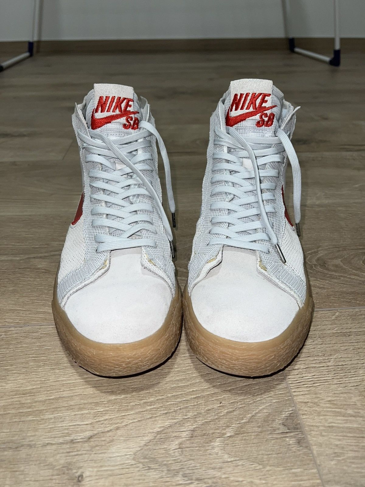 Nike × Vintage Nike SB Zoom Blazer Mid Prm Shoes white/grey Size US 10.5 / EU 43-44 - 4 Thumbnail