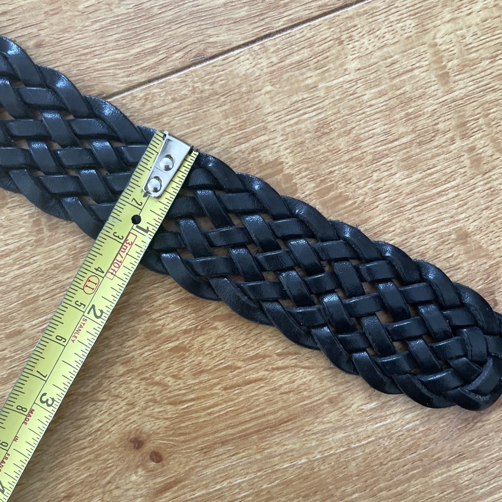 Fossil VINTAGE Fossil Braided Leather Belt Western Black Cowgirl 90s Med 35” Womens Belt Size ONE SIZE - 7 Thumbnail