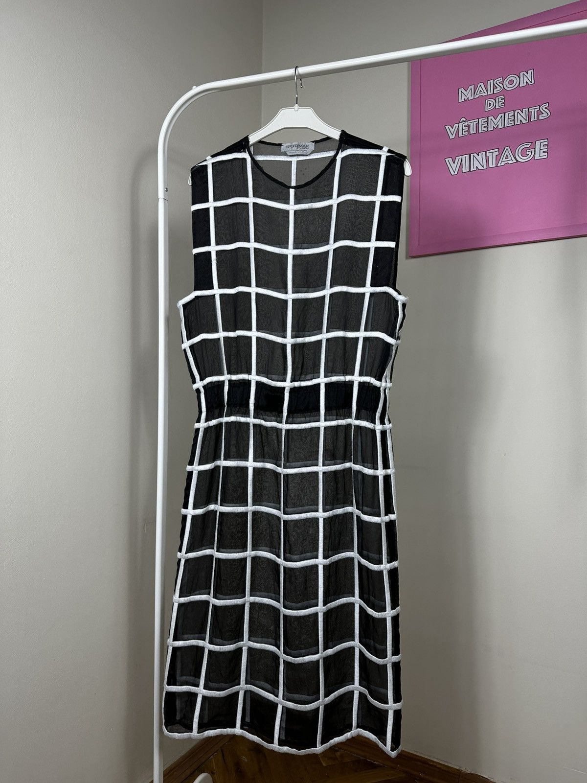 Sportmax Rare Sportmax Defile Runaway 2013 Silk Mid Dress Check Size S / US 4 / IT 40 - 4 Thumbnail
