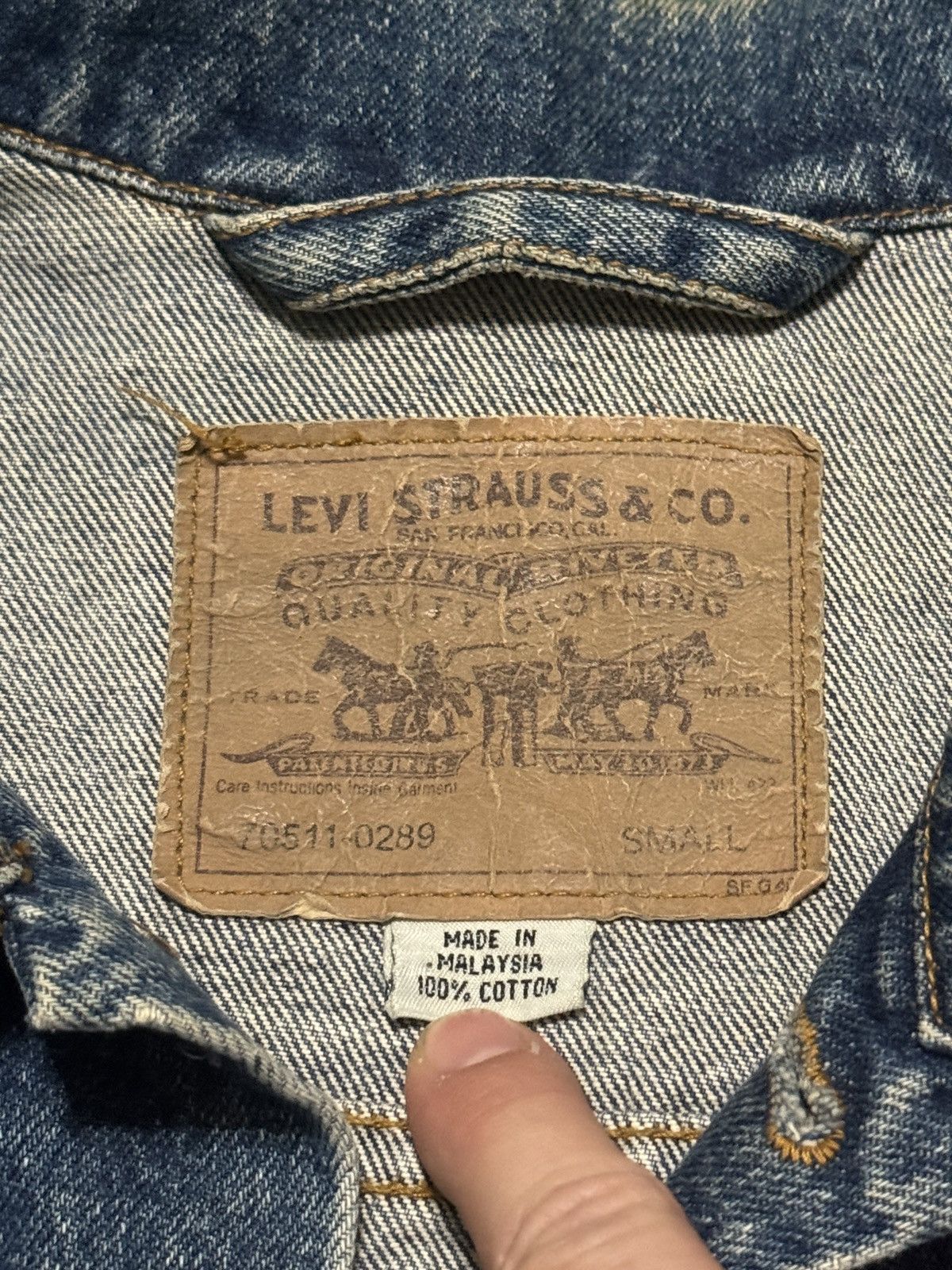 Levi's Vintage Clothing Vintage 90s Levi’s Denim Trucker Orange Tab 22x25 Jacket Size US S / EU 44-46 / 1 - 4 Thumbnail