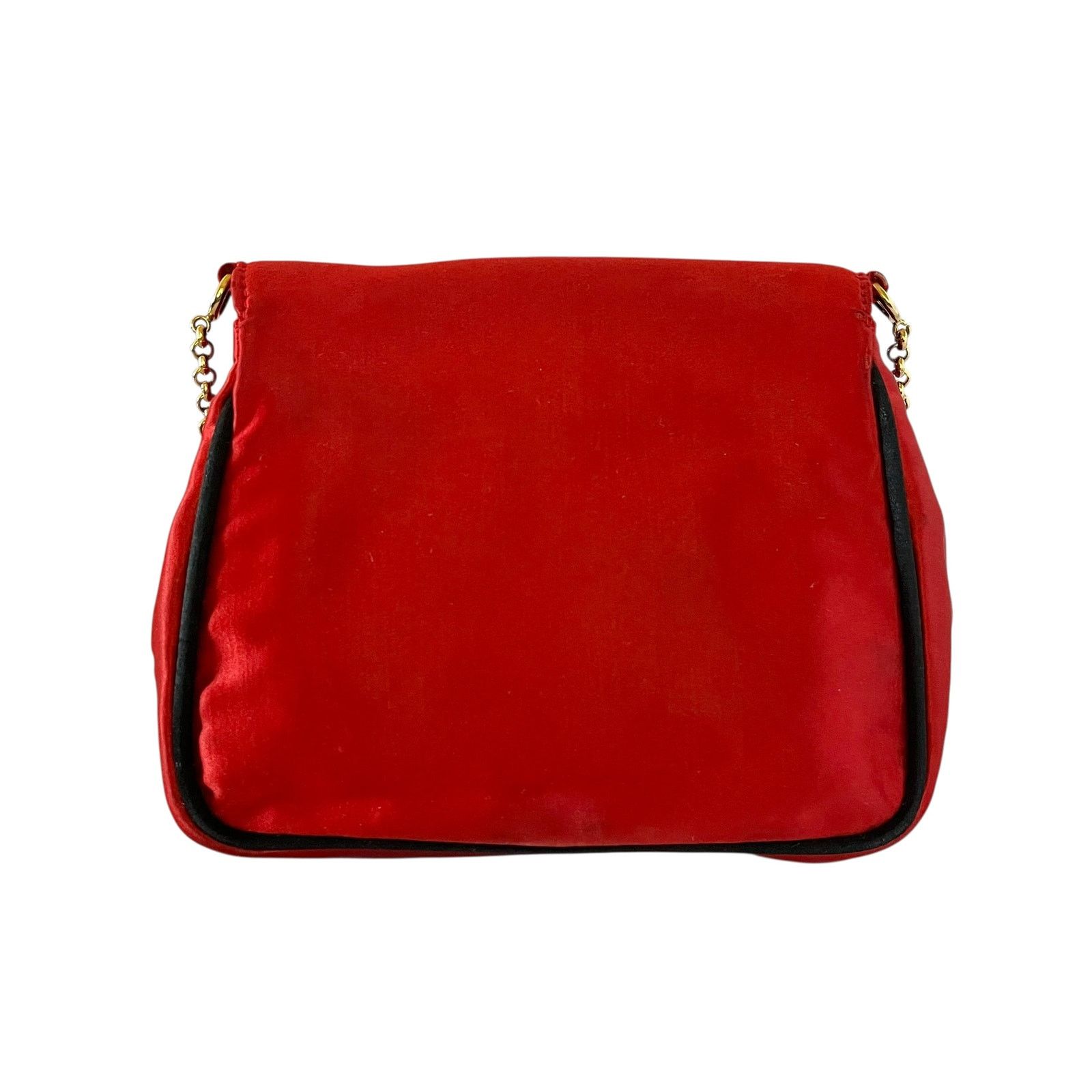Escada × Vintage Escada Vintage Fleur De Lis Red Satin Crossbody Evening Bag Size ONE SIZE - 3 Thumbnail