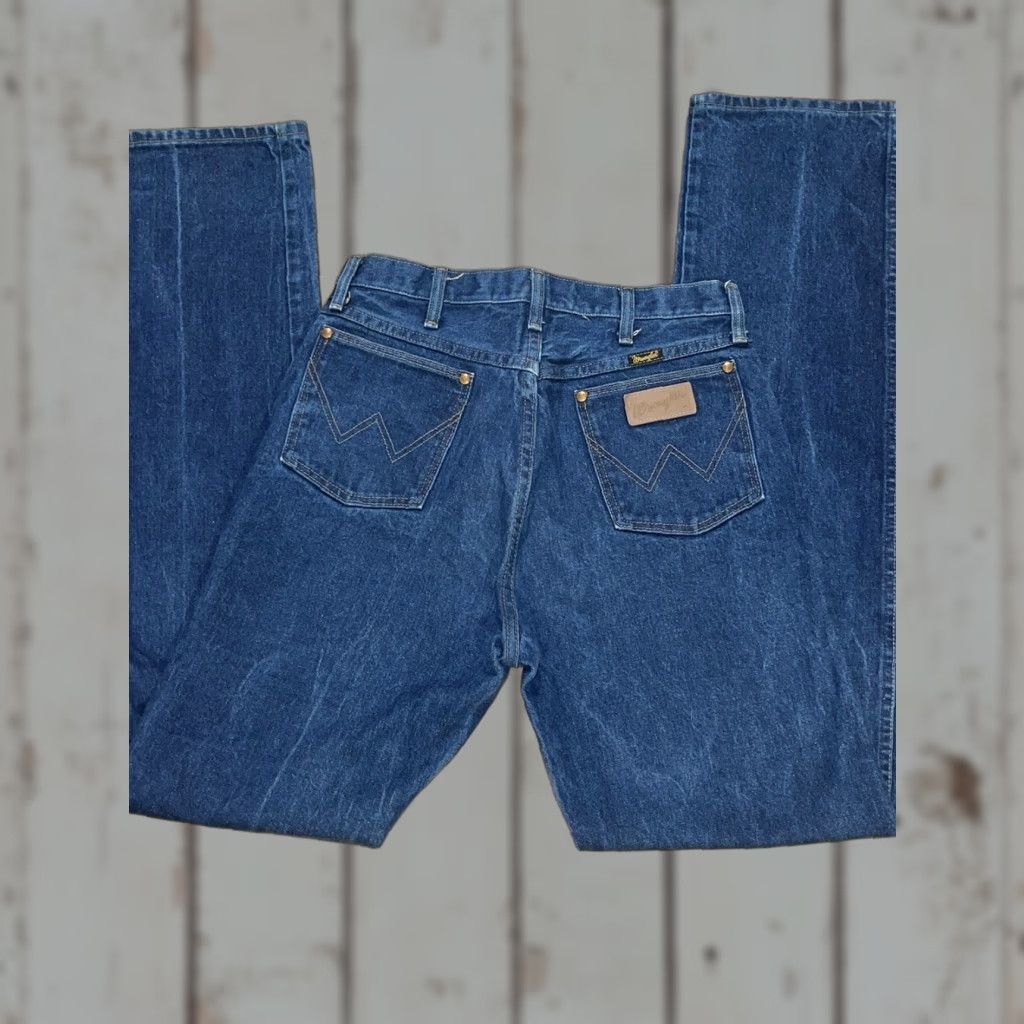 Wrangler VINTAGE Wrangler Cowboy Cut Jeans 13MWZ Denim 34x38 Blue Distressed 5-Pocket Mens Western Cowboy USA Size US 34 / EU 50 - 1 Thumbnail
