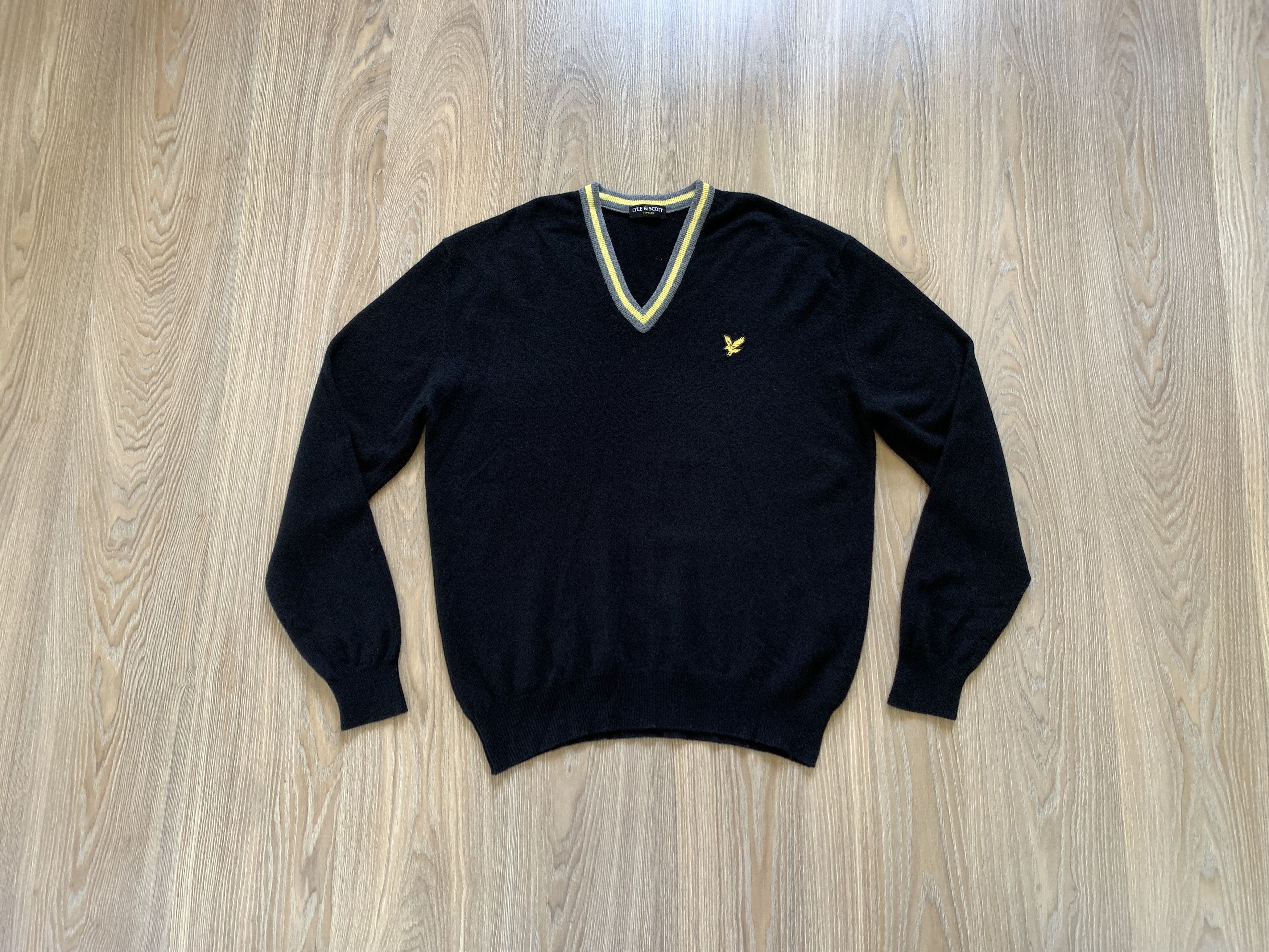 Lyle & Scott × Vintage Lyle & Scott Vintage Black Wool Sweater Size US XXL / EU 58 / 5 - 8 Thumbnail