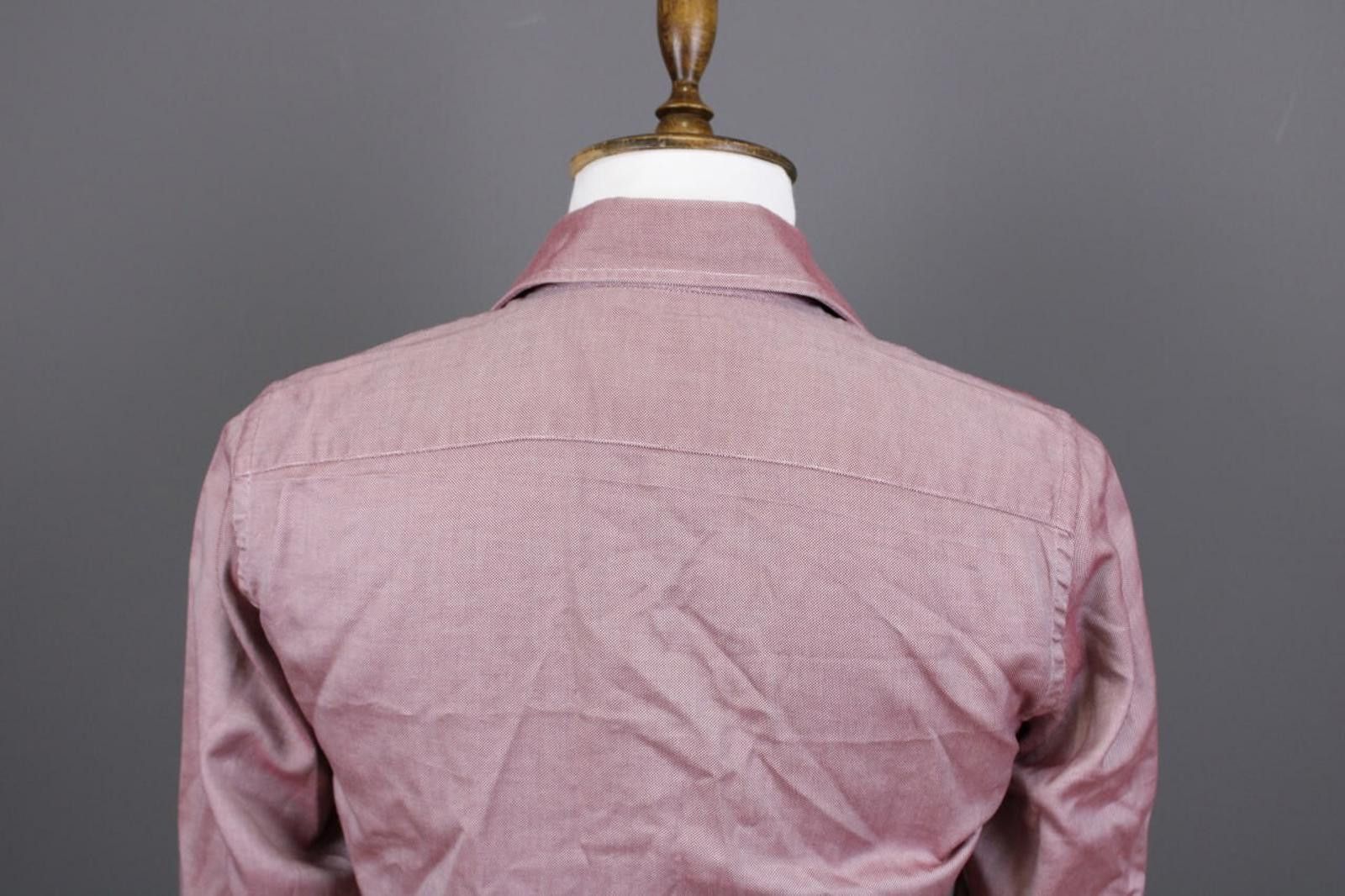 Emmett Emmett London Slim Fit Burgundy Down Shirt Size 38 / 15 Size US M / EU 48-50 / 2 - 12 Thumbnail