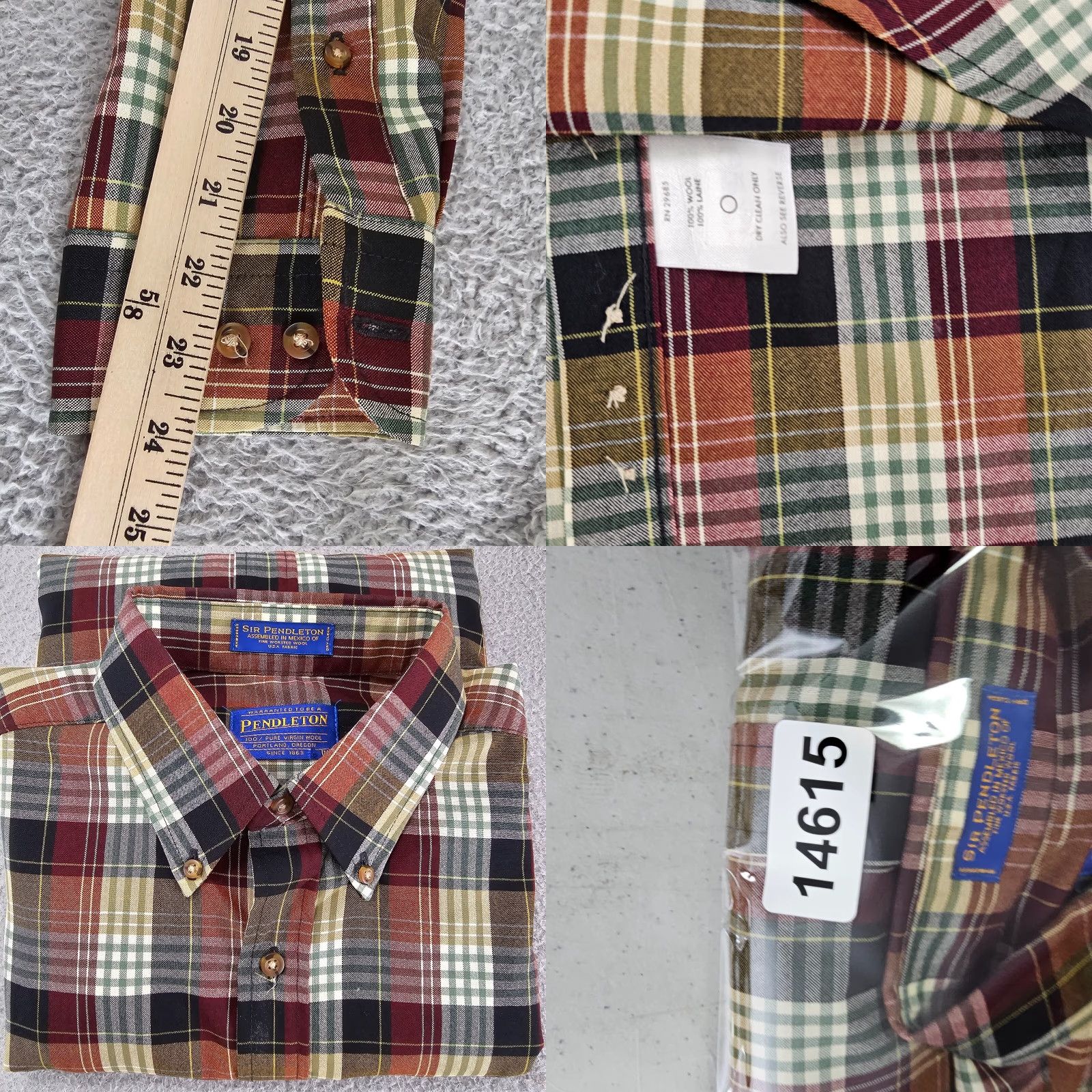 Pendleton VINTAGE Pendleton Shirt Mens M Multi Plaid Wool Long Sleeve Button-Down) Size US M / EU 48-50 / 2 - 9 Thumbnail