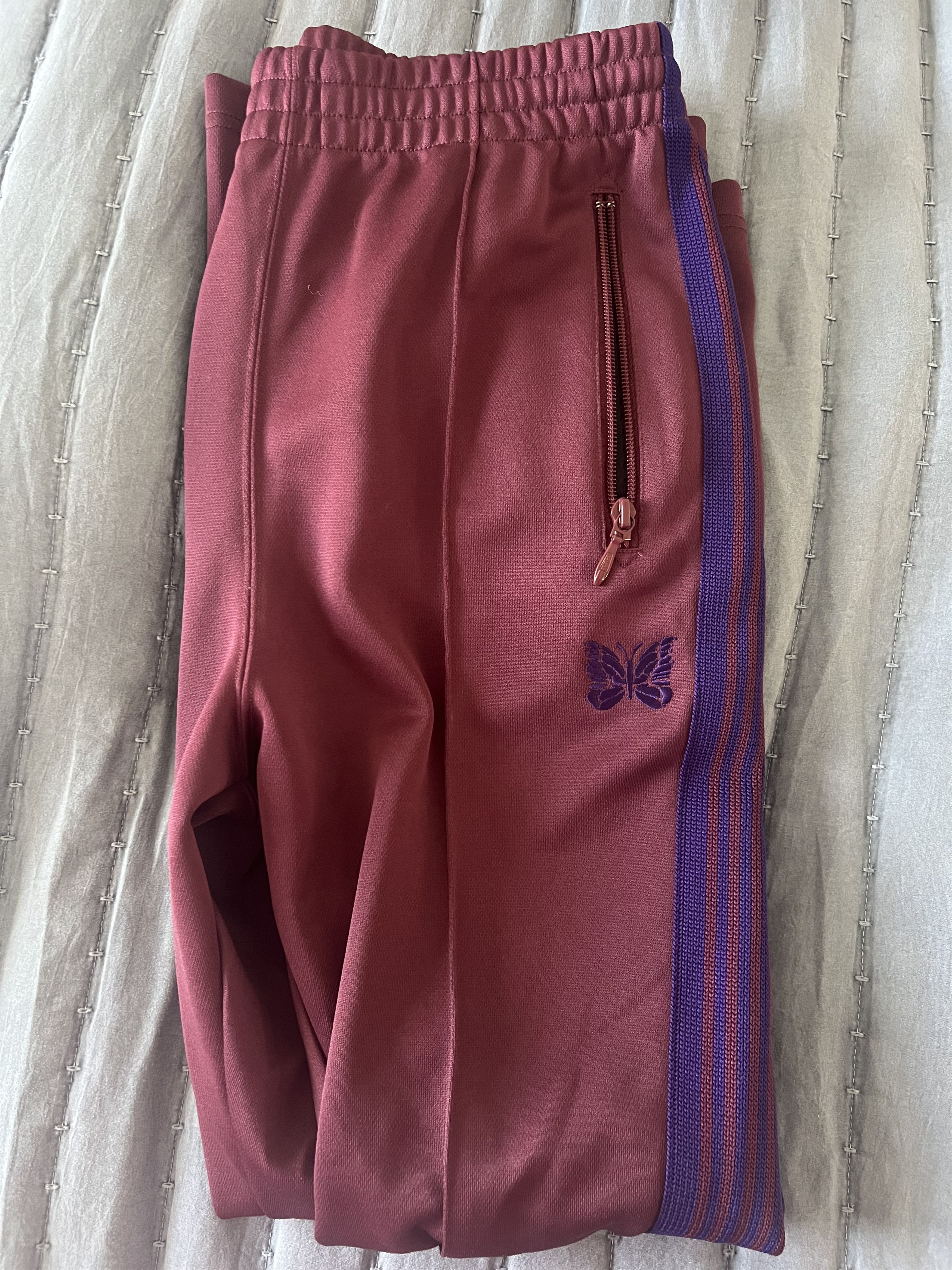 Needles Nepenthes Needles Burgundy Drawstring Track Pants Size US 30 / EU 46 - 2 Thumbnail
