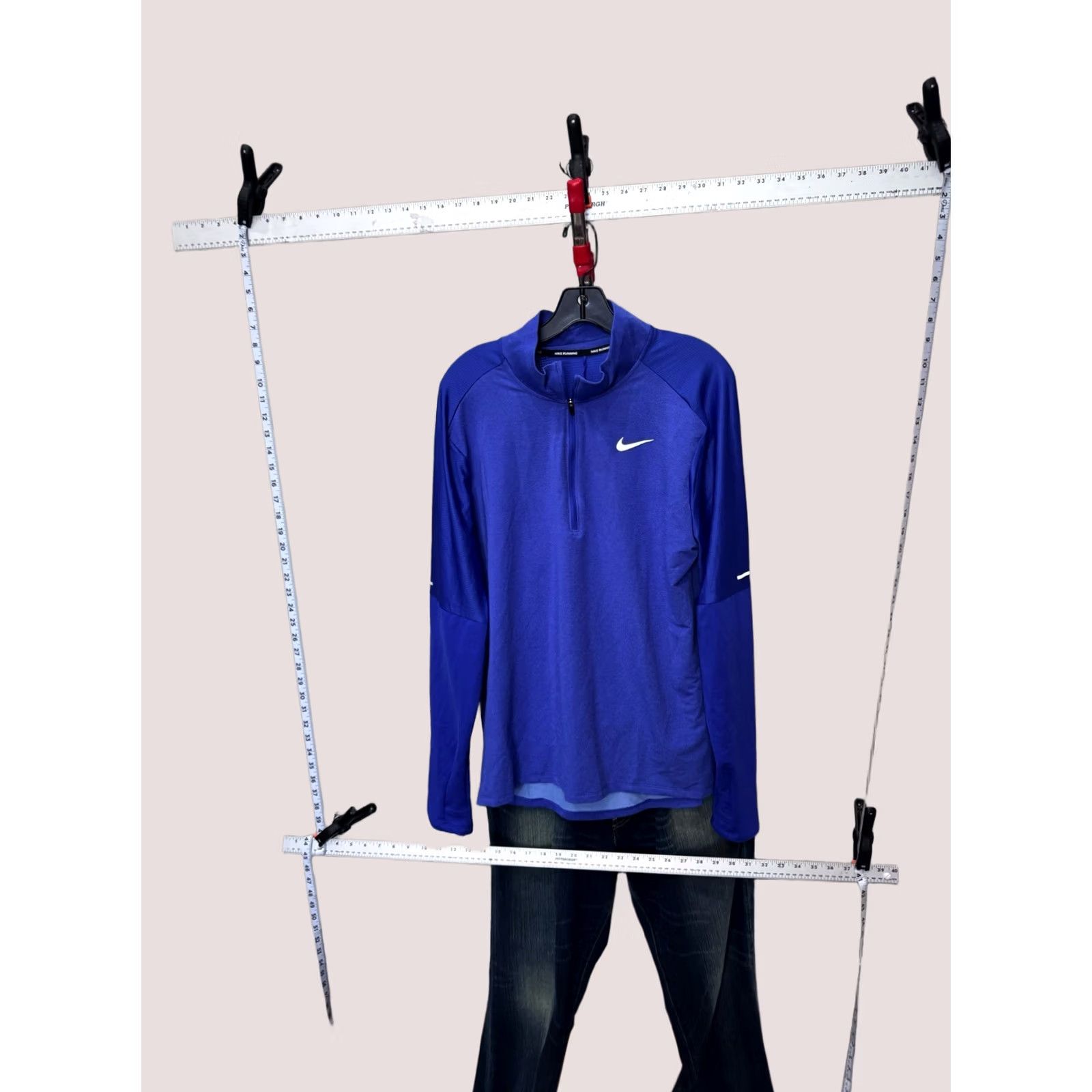 Nike Nike Running Blue Zip Long Sleeve Shirt L Mens Size US L / EU 52-54 / 3 - 1 Thumbnail