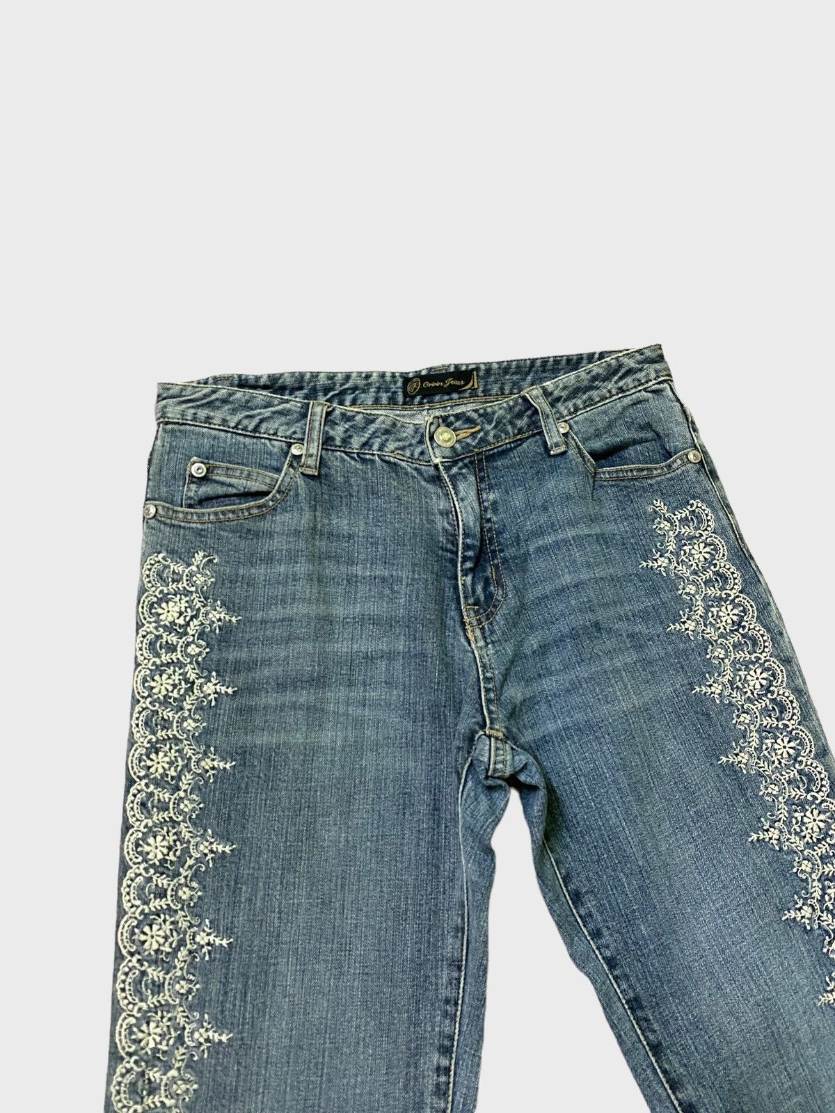 Japanese Brand Flared ORIRIN JEANS Embroidered Hysteric Glamour Style Size US 28 / EU 44 - 4 Thumbnail