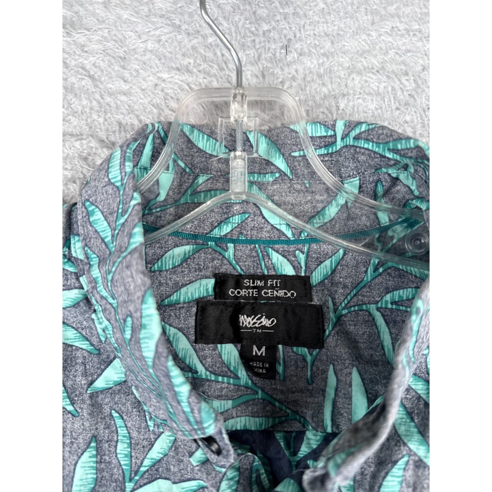 Mossimo Mossimo Shirt Men Medium Blue Floral 100% Cotton Slim Fit Hawaiian Inside Out Size US M / EU 48-50 / 2 - 7 Thumbnail