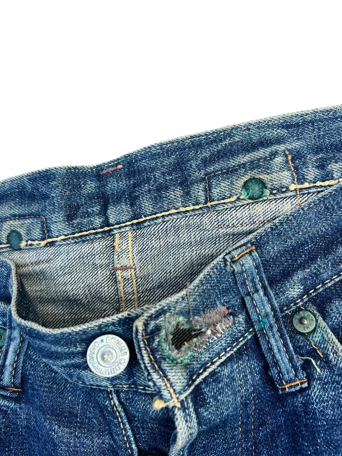Denime Vintage 90s DENIME Japan Leather Patch Denim Selvedge Jeans Size US 29 - 5 Thumbnail