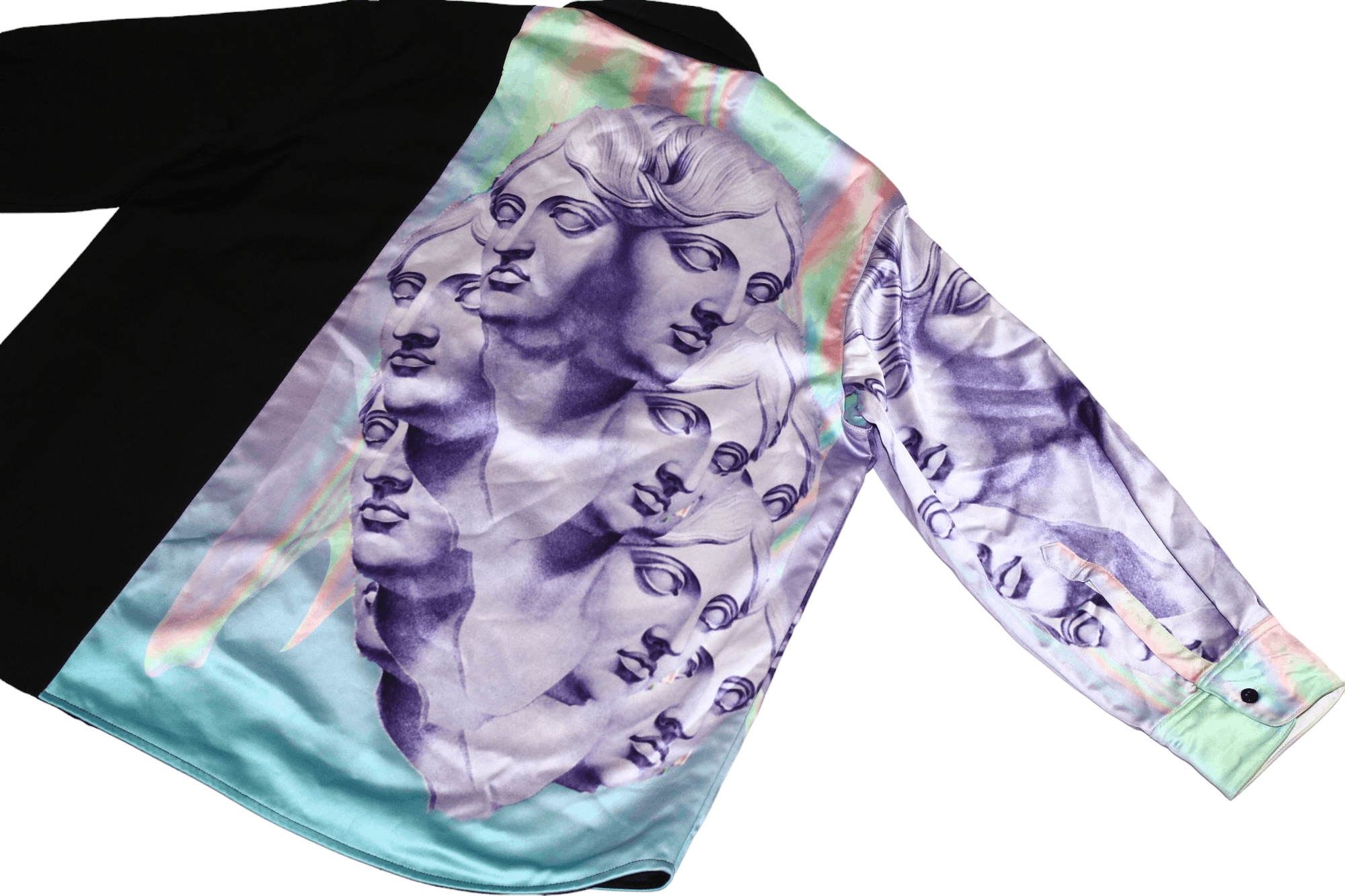 Japanese Brand YOIKADAKADA Michelangelo artwork spectrum satin block shirt Size US M / EU 48-50 / 2 - 10 Thumbnail