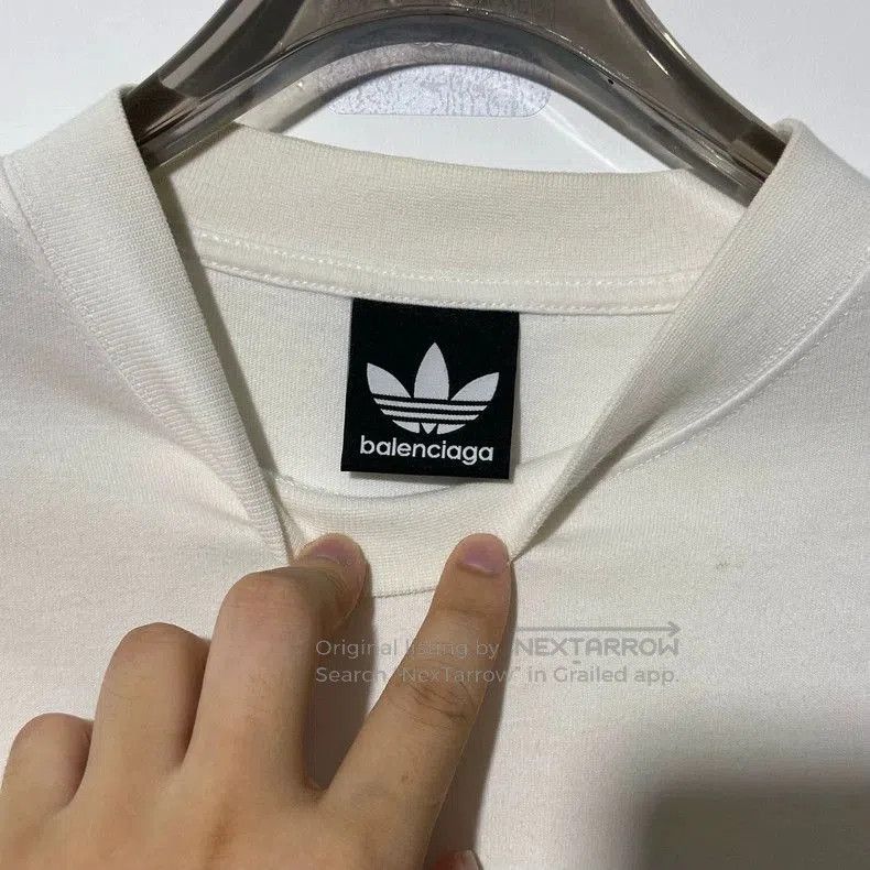 Balenciaga Balenciaga adidas White Logo Embroidered T-shirt. Size US XXL / EU 58 / 5 - 2 Thumbnail