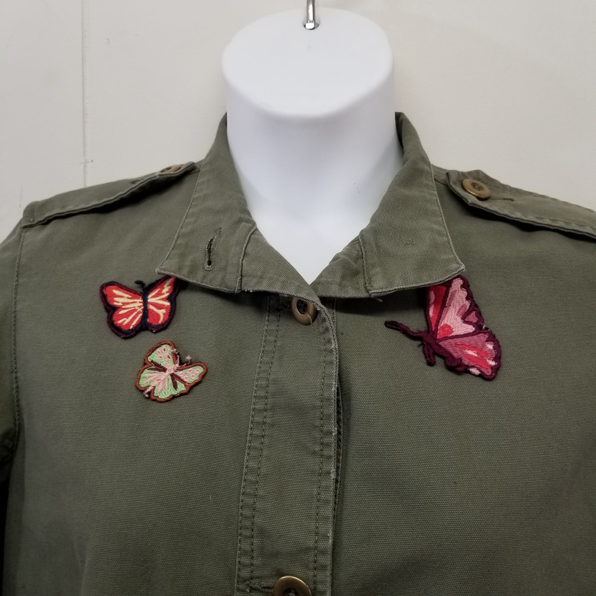 Other Melrose Market S Button Up Butterfly Patches Jacket Army Gre Size S / US 4 / IT 40 - 11 Thumbnail