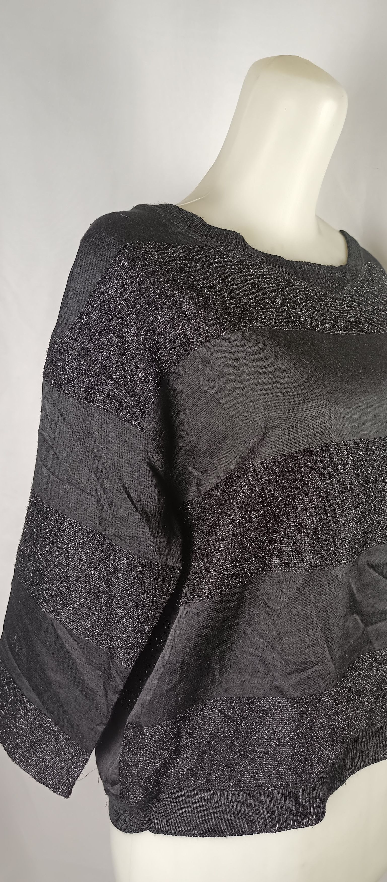 If Six Was Nine × Zara ZARA Stripped Glitter Women's Black Knitted Neck Size US L / EU 52-54 / 3 - 22 Thumbnail