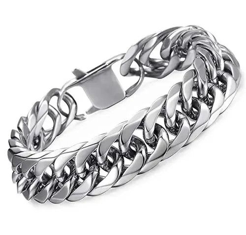 Jewelry × Sterling Silver Vintage Stainless Steel Chain Bracelet Size ONE SIZE - 3 Thumbnail