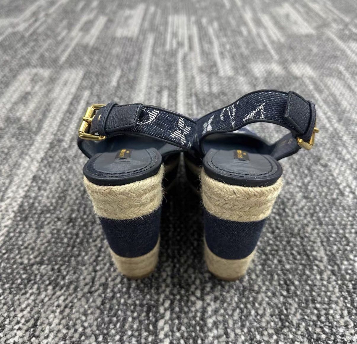 Louis Vuitton Louis Vuitton Monogram Denim Wedge Sandals J42 Size US 6 / IT 36 - 3 Thumbnail