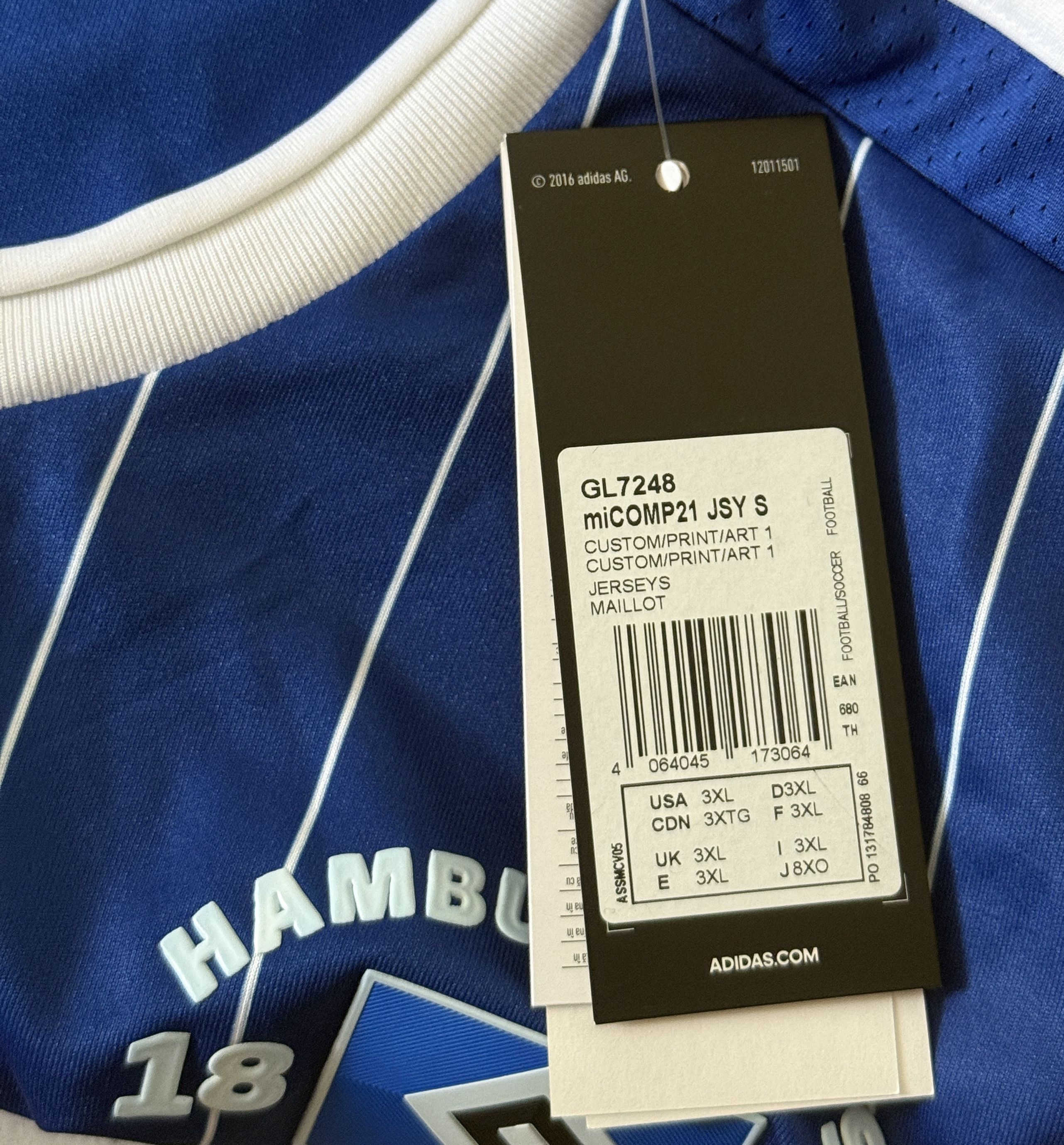Adidas Hamburger Hamburg 2022 FAN VERSION SHIRT JERSEY GL7248 3xl Size US XXL / EU 58 / 5 - 3 Thumbnail