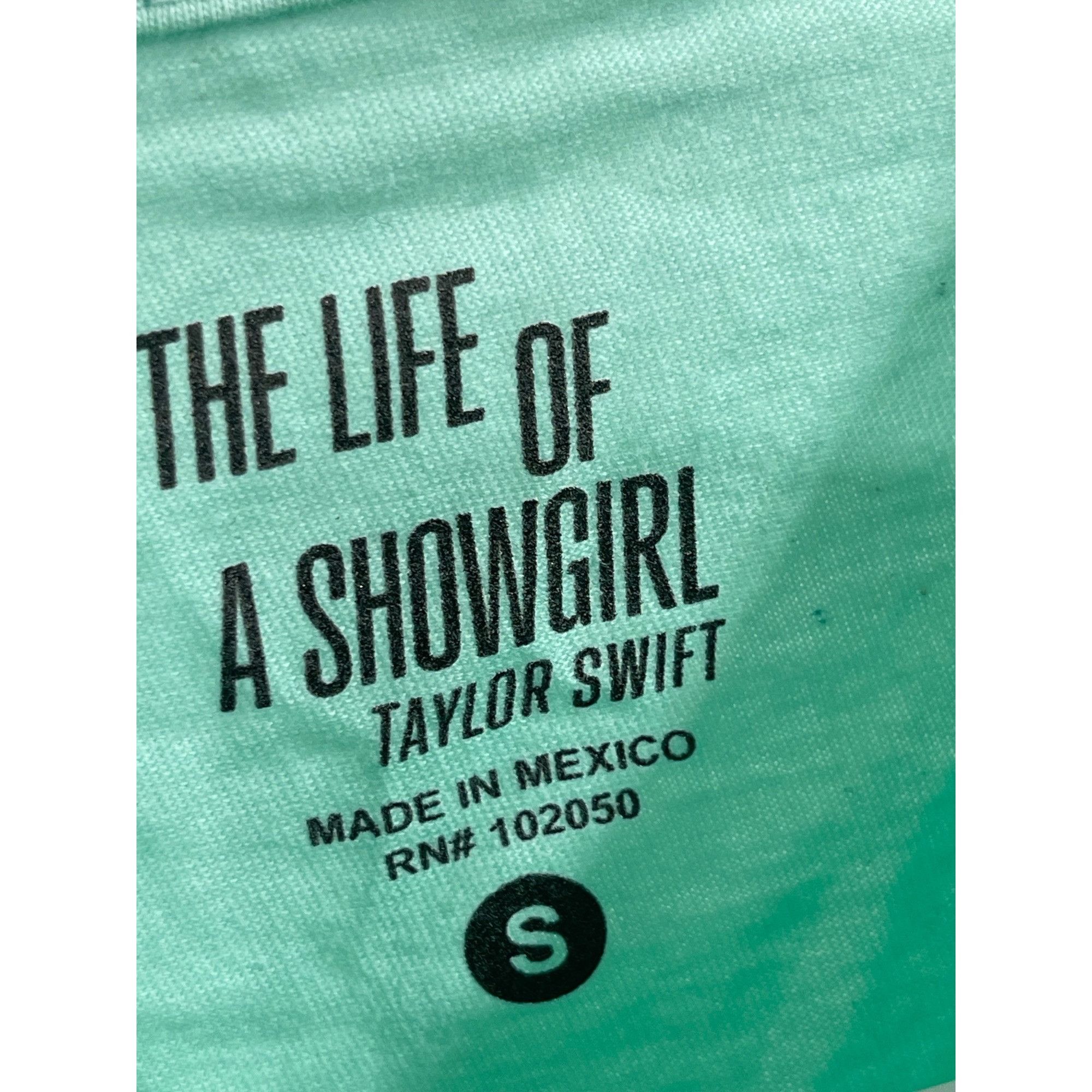 Band Tees NEW TAYLOR SWIFT THE LIFE OF A SHOWGIRL TEAL TEE SMALL Size S / US 4 / IT 40 - 3 Thumbnail