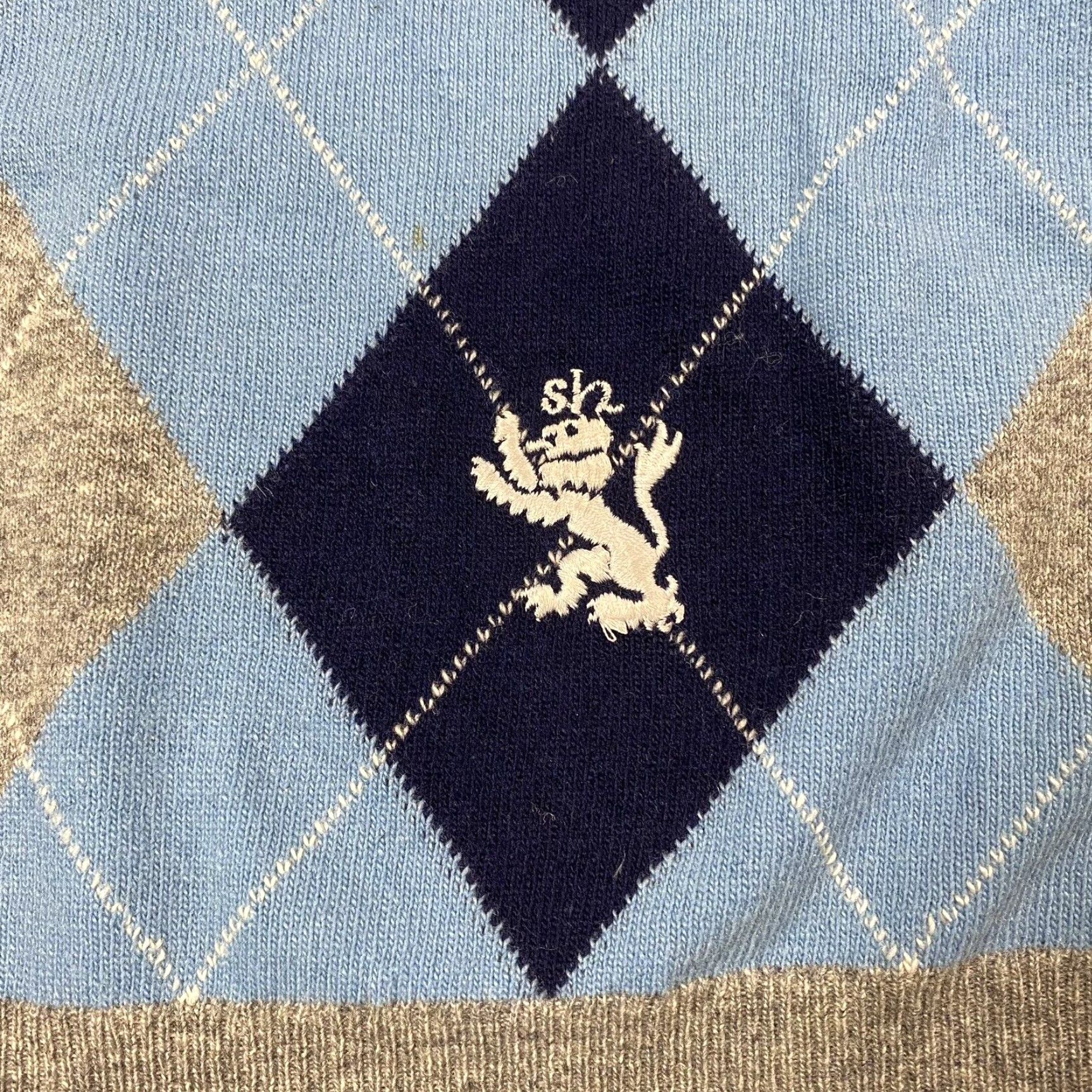 Vintage Vintage Scotch Men’s Gray Argyle Wool Pullover Sweater Large Fall Winter Golf Ireland Size US L / EU 52-54 / 3 - 2 Thumbnail