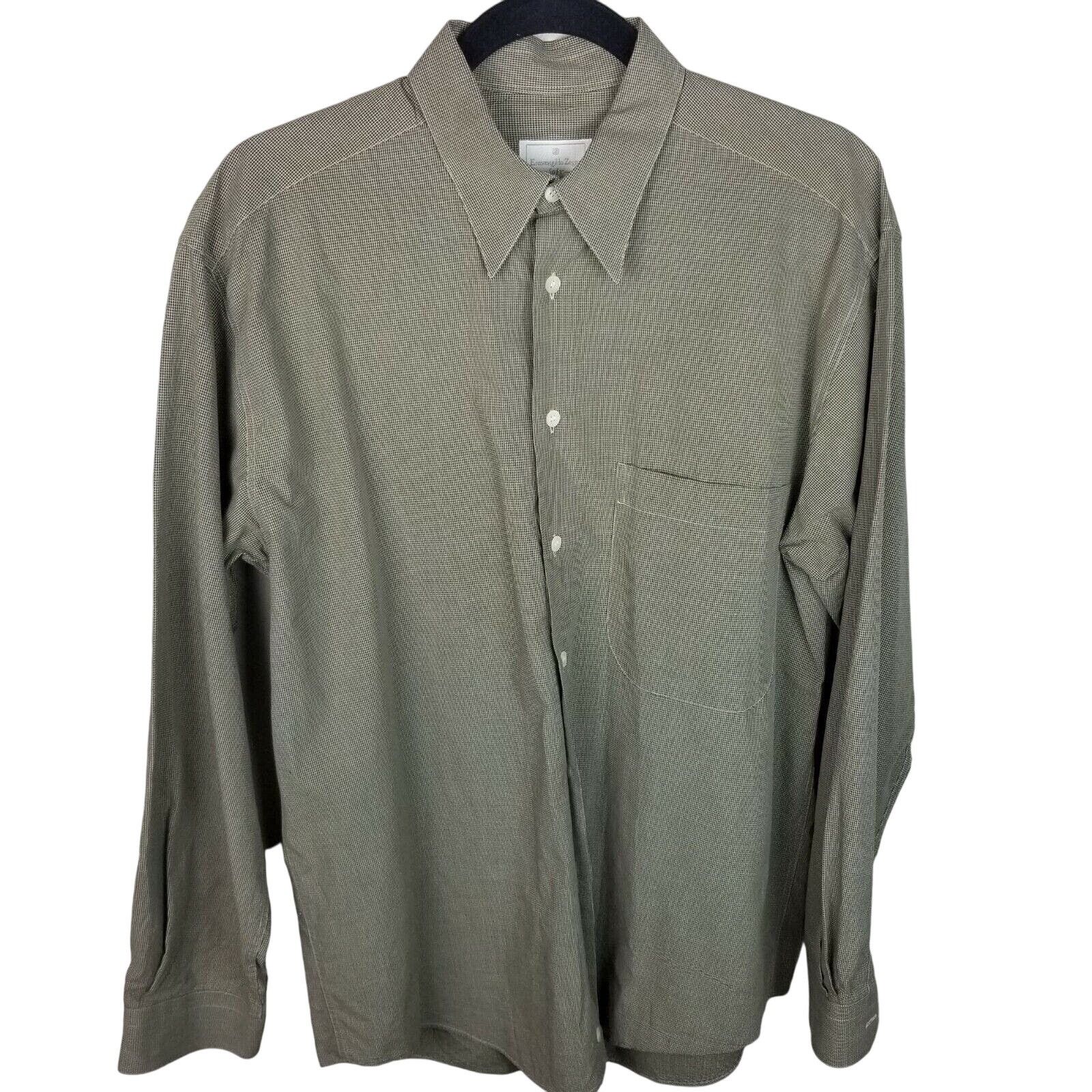 Ermenegildo Zegna Ermenegildo Zegna Soft Gingham Dress Shirt Size 38 Boardroom Size US L / EU 52-54 / 3 - 1 Thumbnail