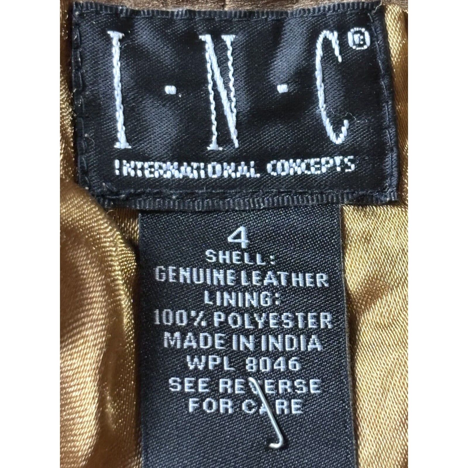 Vintage Womens INC International Concepts Suede Leather Lined Straight Brown Pants Size 4 Size 27" / US 4 / IT 40 - 5 Thumbnail