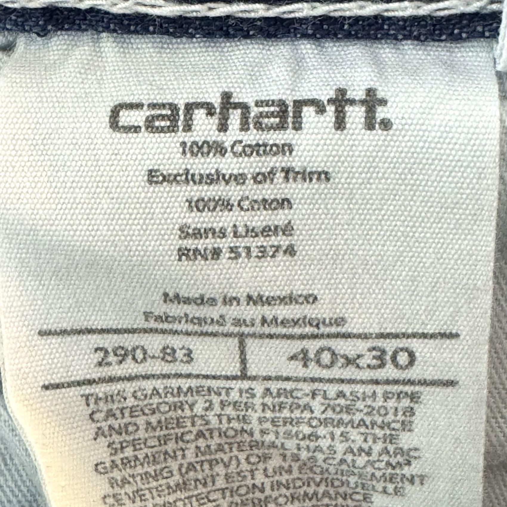 Carhartt VINTAGE Carhartt FR Jeans Mens 40x30 Blue Flame-Resistant Denim Carpenter Workwear Jeans Mens Size US 40 / EU 56 - 6 Thumbnail