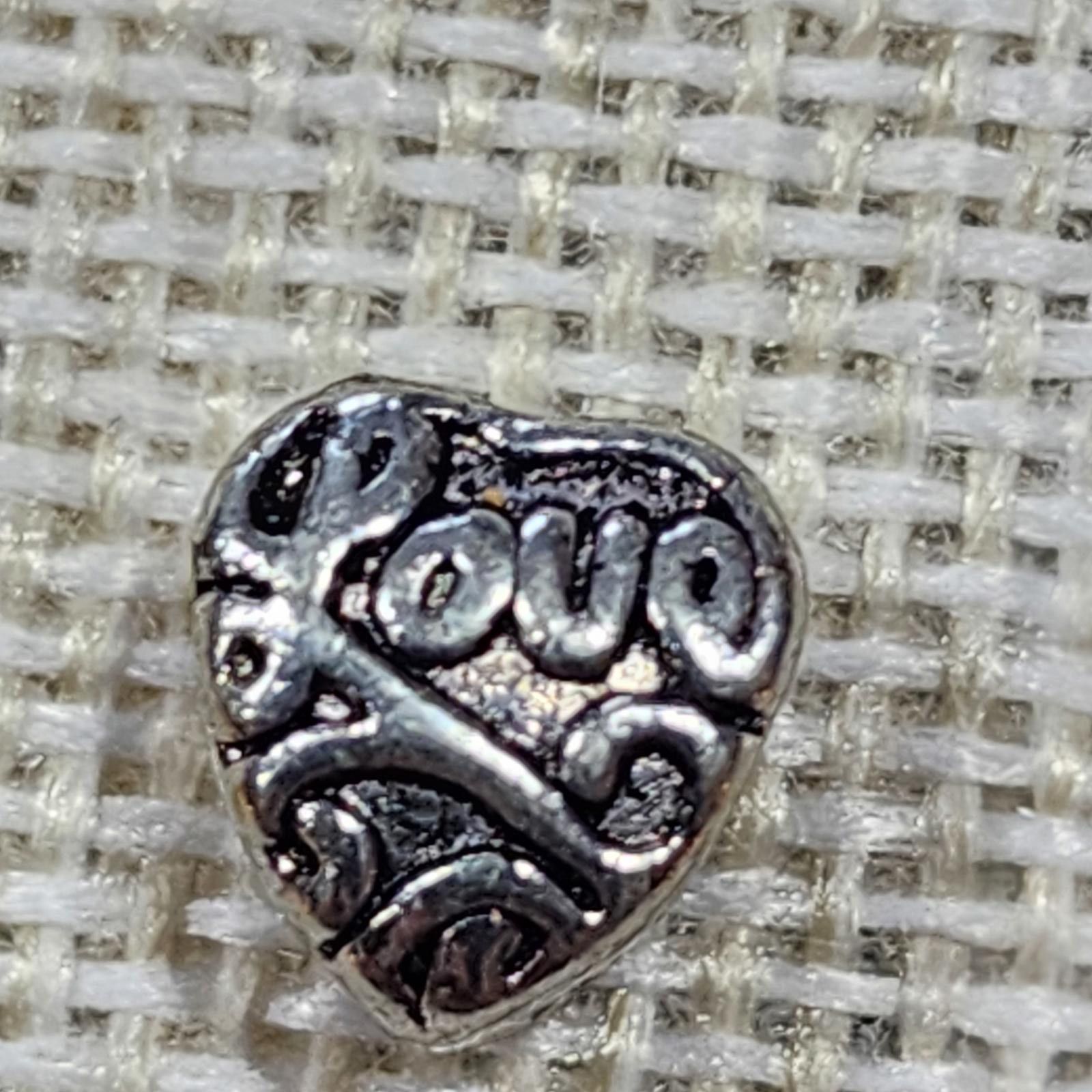 Other Heart-Shaped 'Love' Silver Charm Bead Size ONE SIZE - 1 Thumbnail