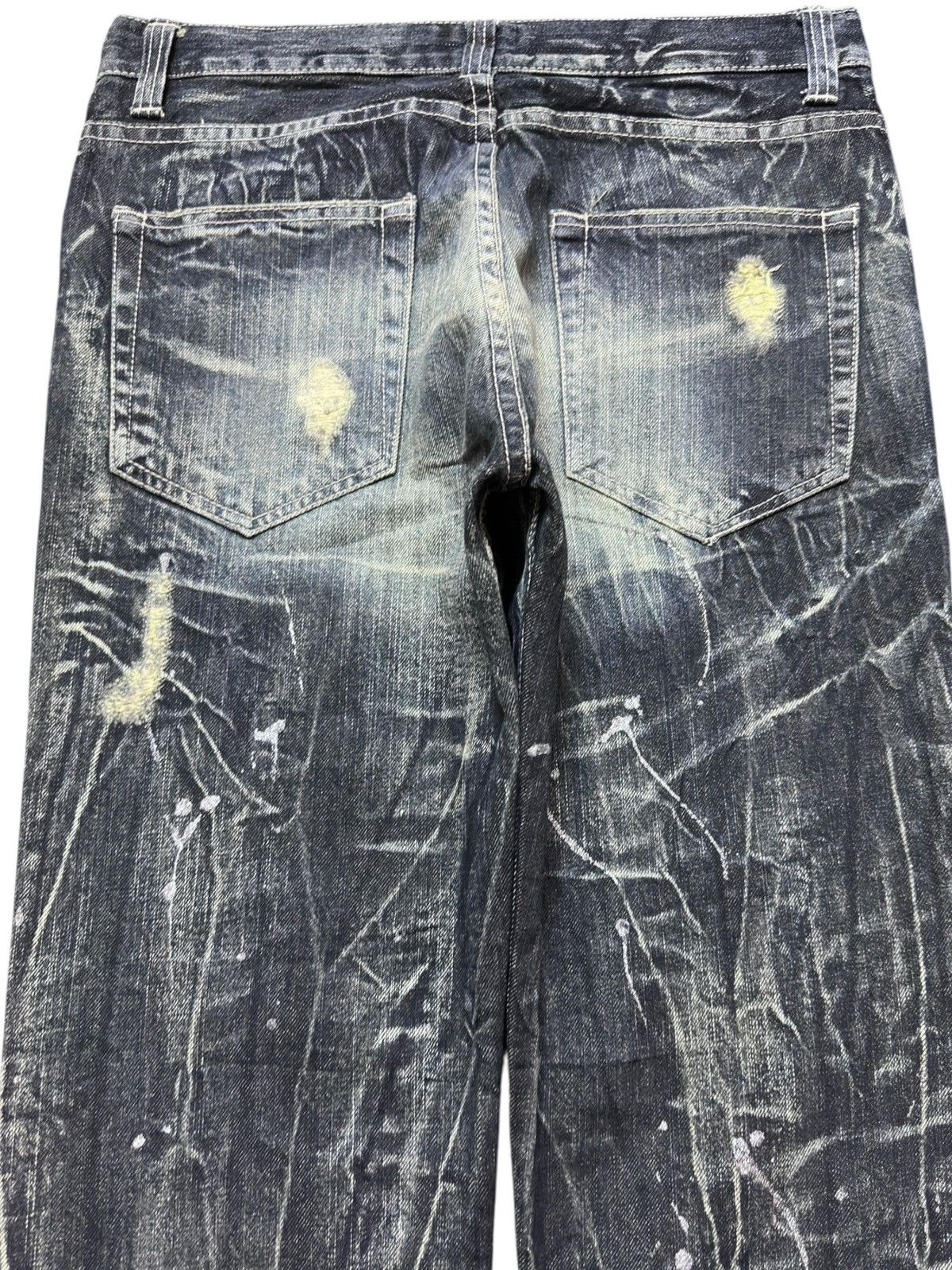 Kapital Vintage Nylaus Clothing Paint Splatter Distressed Denim Size US 31 - 6 Thumbnail