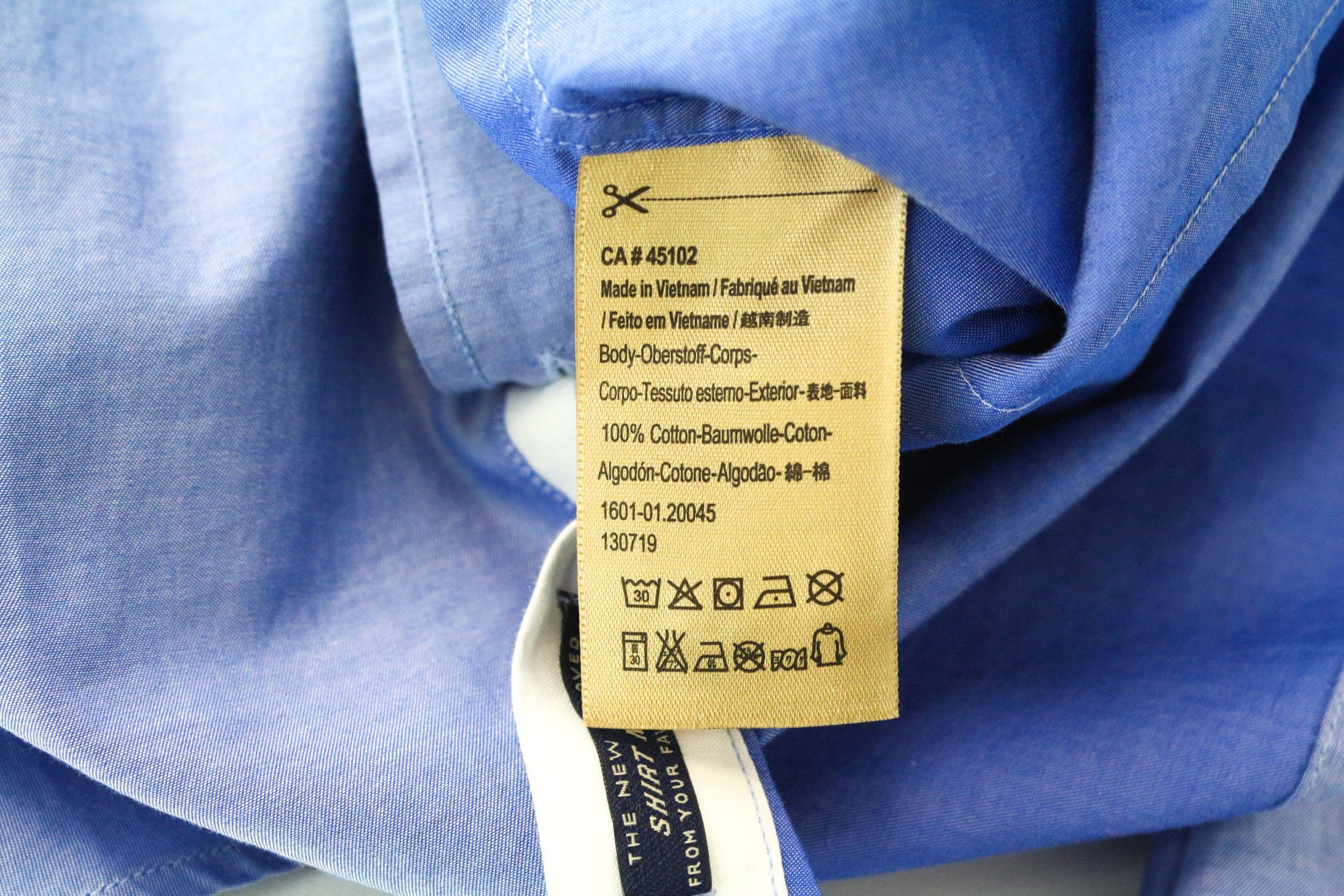 Scotch & Soda S Blue Slim Fit Melange Cotton Button Up Shirt 74561 Size US S / EU 44-46 / 1 - 7 Thumbnail