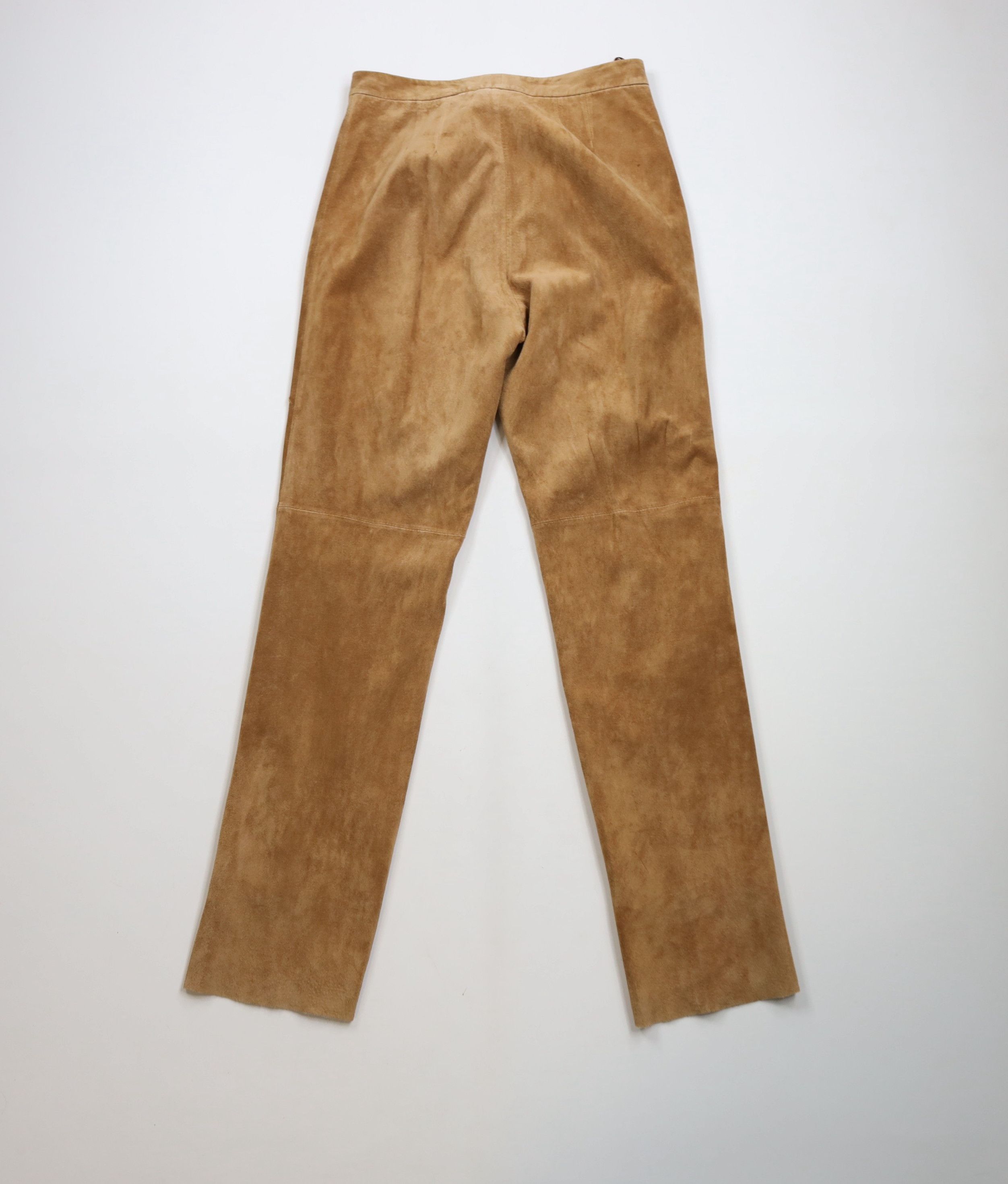 Vintage Vintage 90s Streetwear Leather Straight Leg Pants Brown Size 28" / US 6 / IT 42 - 8 Thumbnail