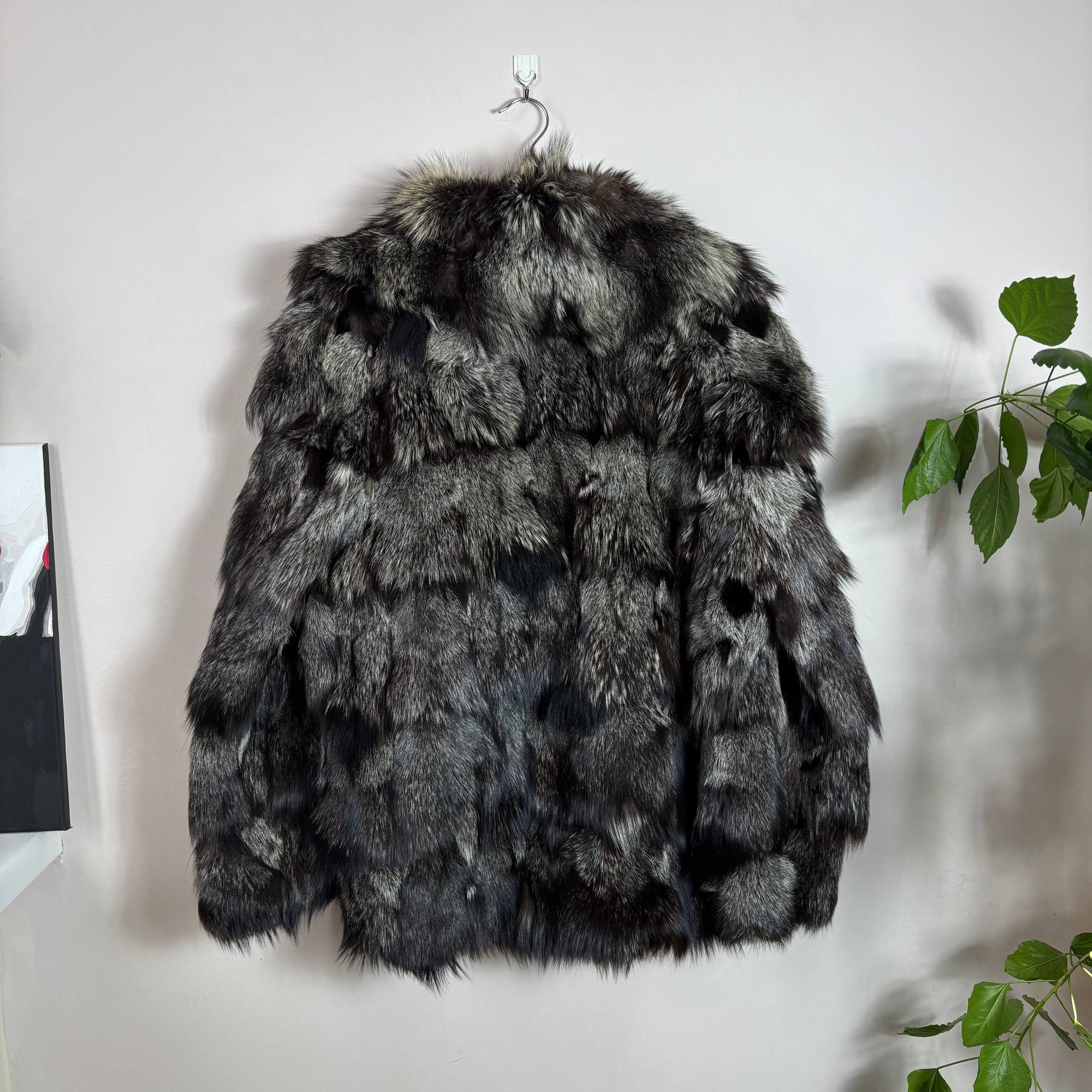 Other REAL BLACK SILVER FOX FUR COAT JACKET VINTAGE Size US M / EU 48-50 / 2 - 6 Thumbnail