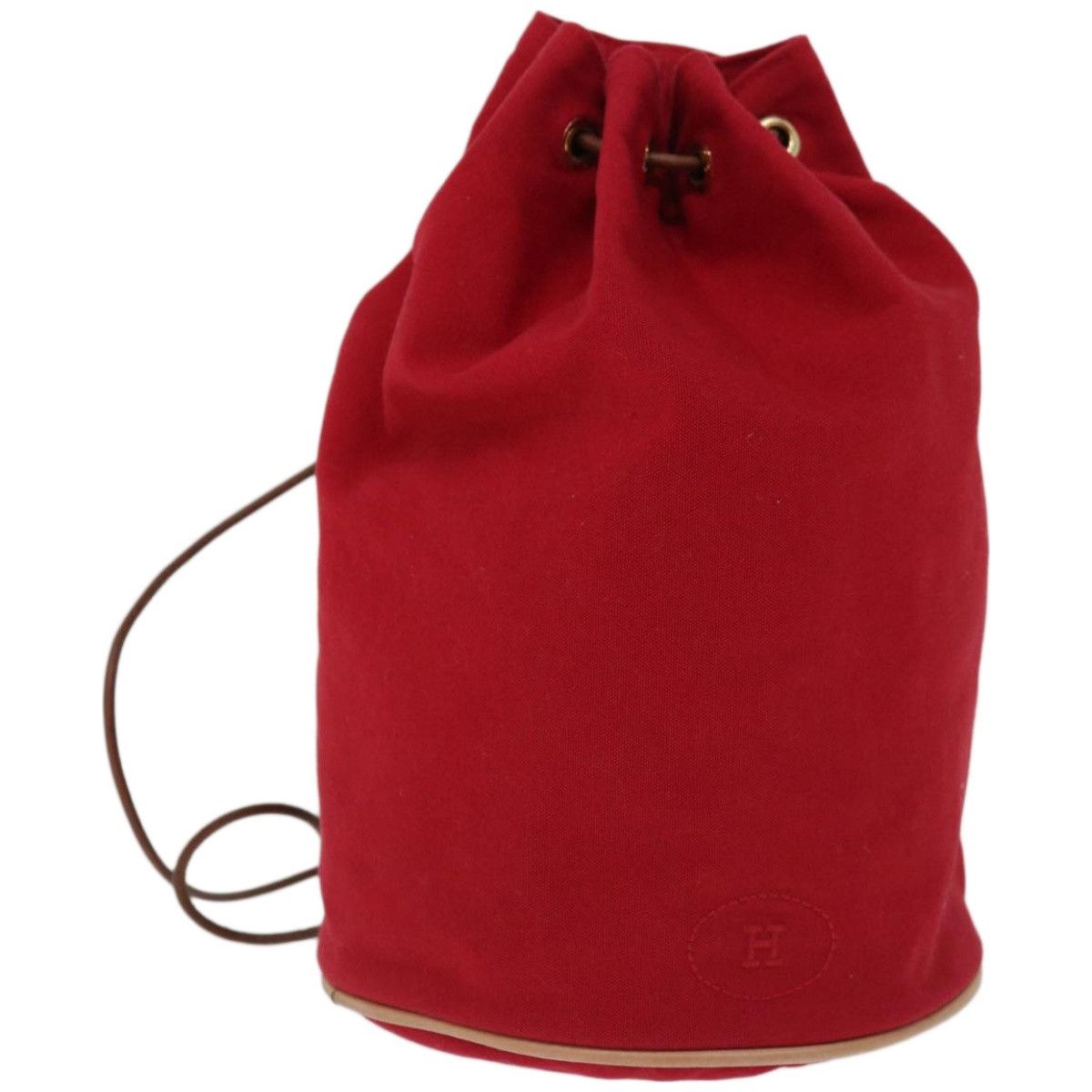 image of Hermes Purse Porochon Mimil Gm Shoulder Bag Canvas Red Auth 67520, Women's