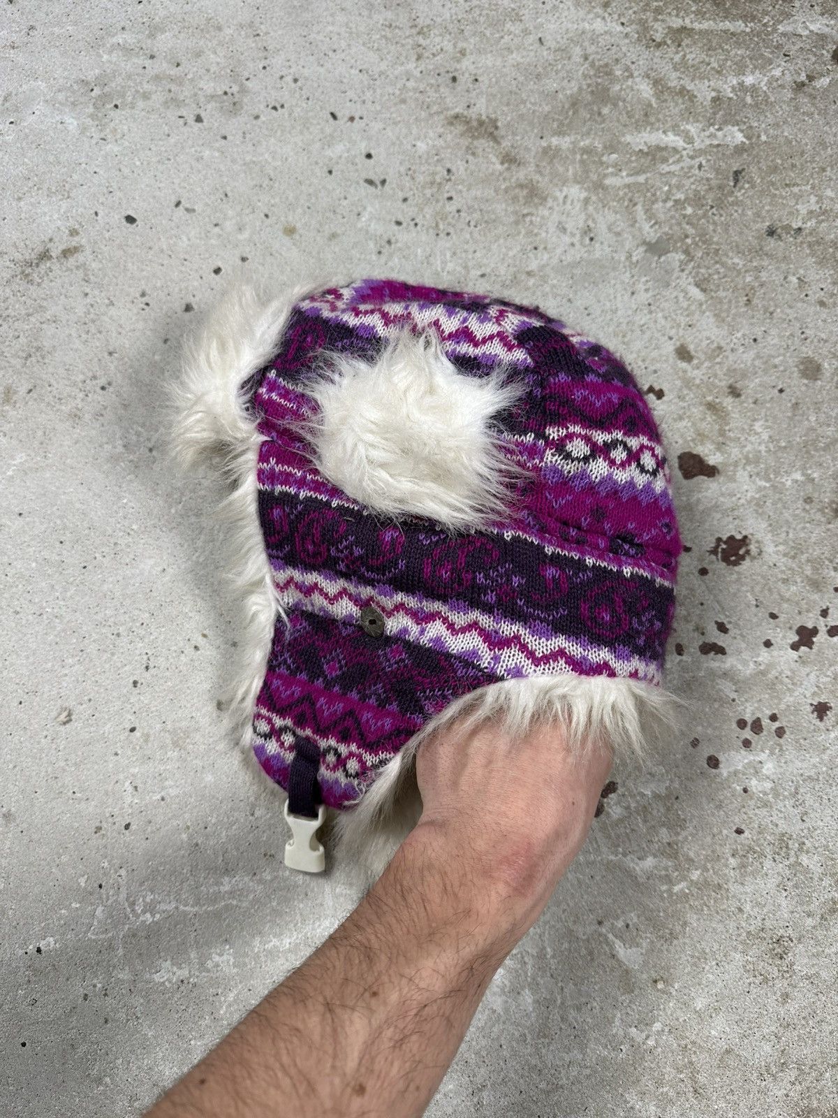 If Six Was Nine × Japanese Brand × Le Grande Bleu (L.G.B.) Vintage Y2K Faux Fur Purple Ushanka Trapper Hat Fuzzy Size ONE SIZE - 4 Thumbnail