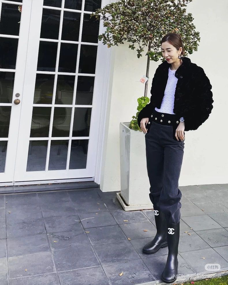 Chanel Chanel 20A black and gray velvet stitching denim trousers Size 24" / US 00 / IT 34 - 8 Thumbnail