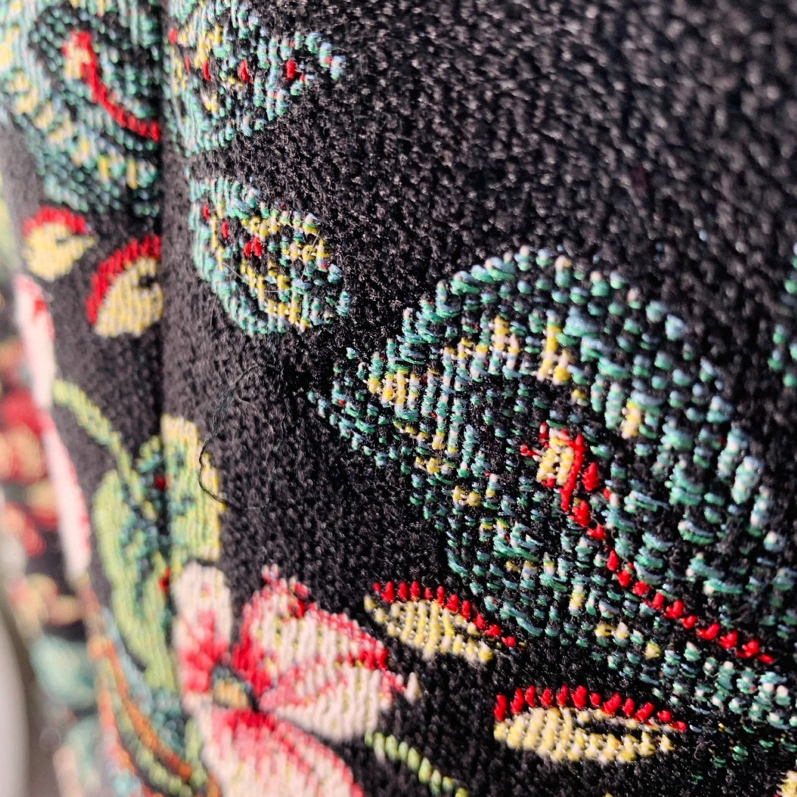 Other Saskia Black Multi Color Jacquard Velvet Trim Jacket Blazer Size M / US 6-8 / IT 42-44 - 7 Thumbnail