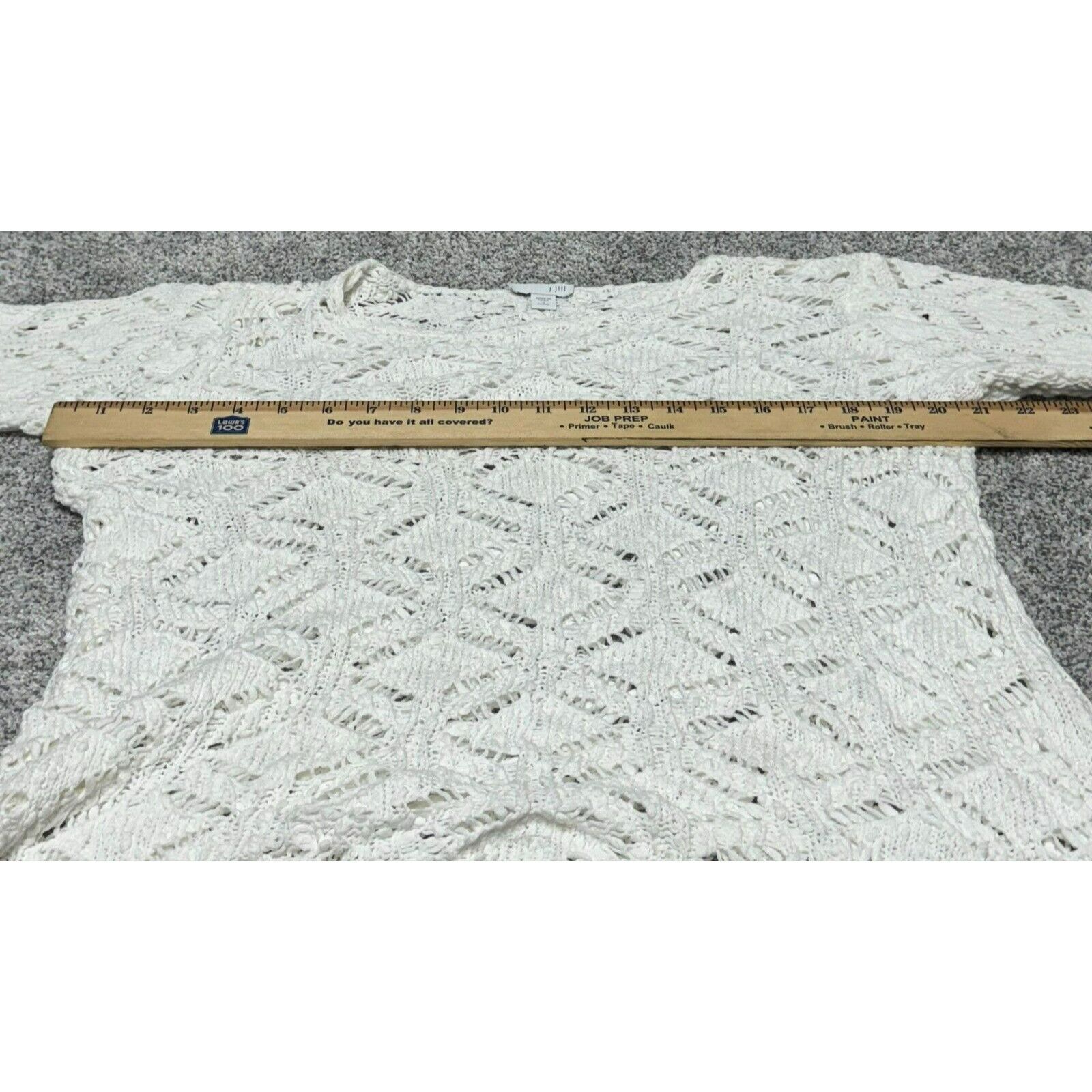 J. Jill J Jill Petite Small Crochet Open Knit Sweater Cottagecore Size S / US 4 / IT 40 - 5 Thumbnail