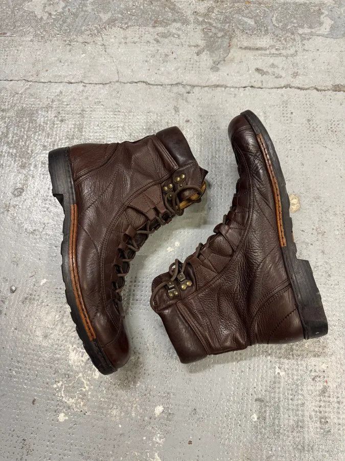 Dolce & Gabbana 2000s Dolce & Gabbana Brown Officer Leather Boots Size US 11 / EU 44 - 2 Thumbnail