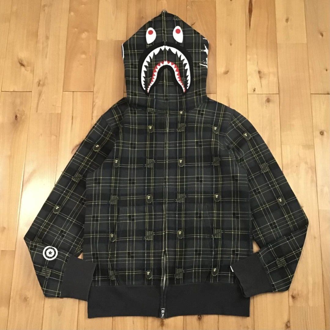 Bape × Undefeated BAPE × Undefeated Check Shark Full Zip Hoodie a bathing ape Size US S / EU 44-46 / 1 - 2 Thumbnail